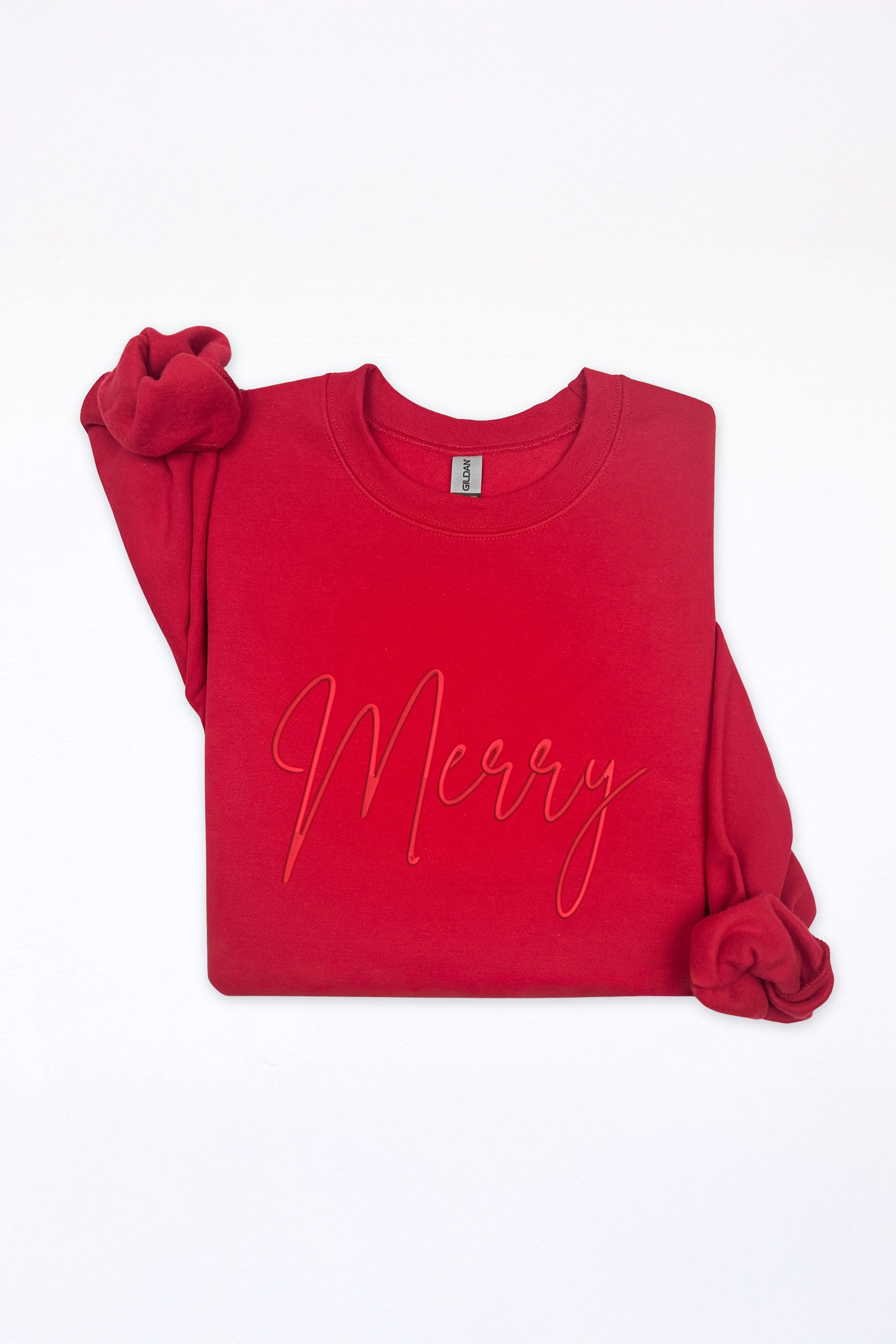 Unisex Heavy Blend Merry Embroidered Christmas Sweatshirt