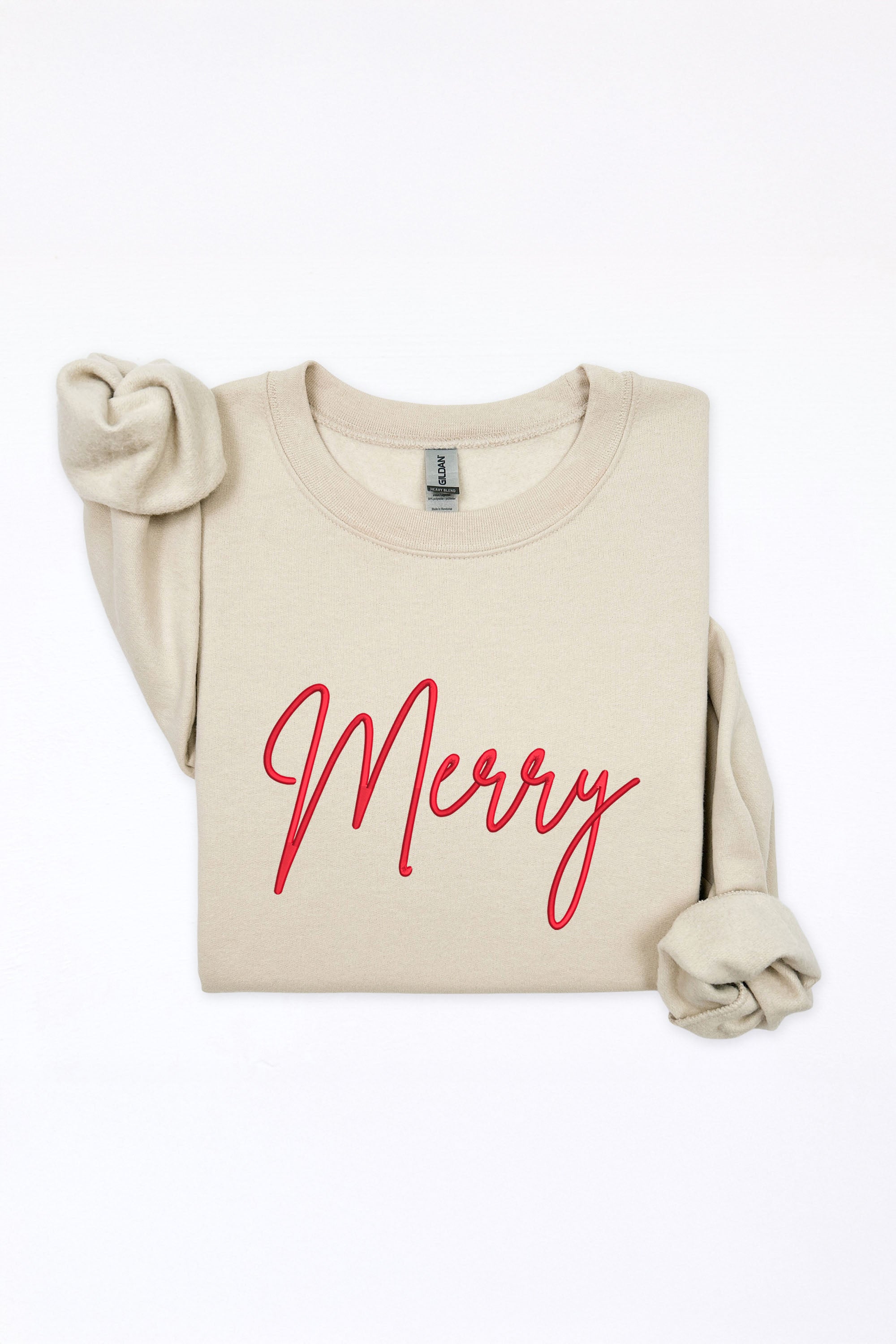 Unisex Heavy Blend Merry Embroidered Christmas Sweatshirt