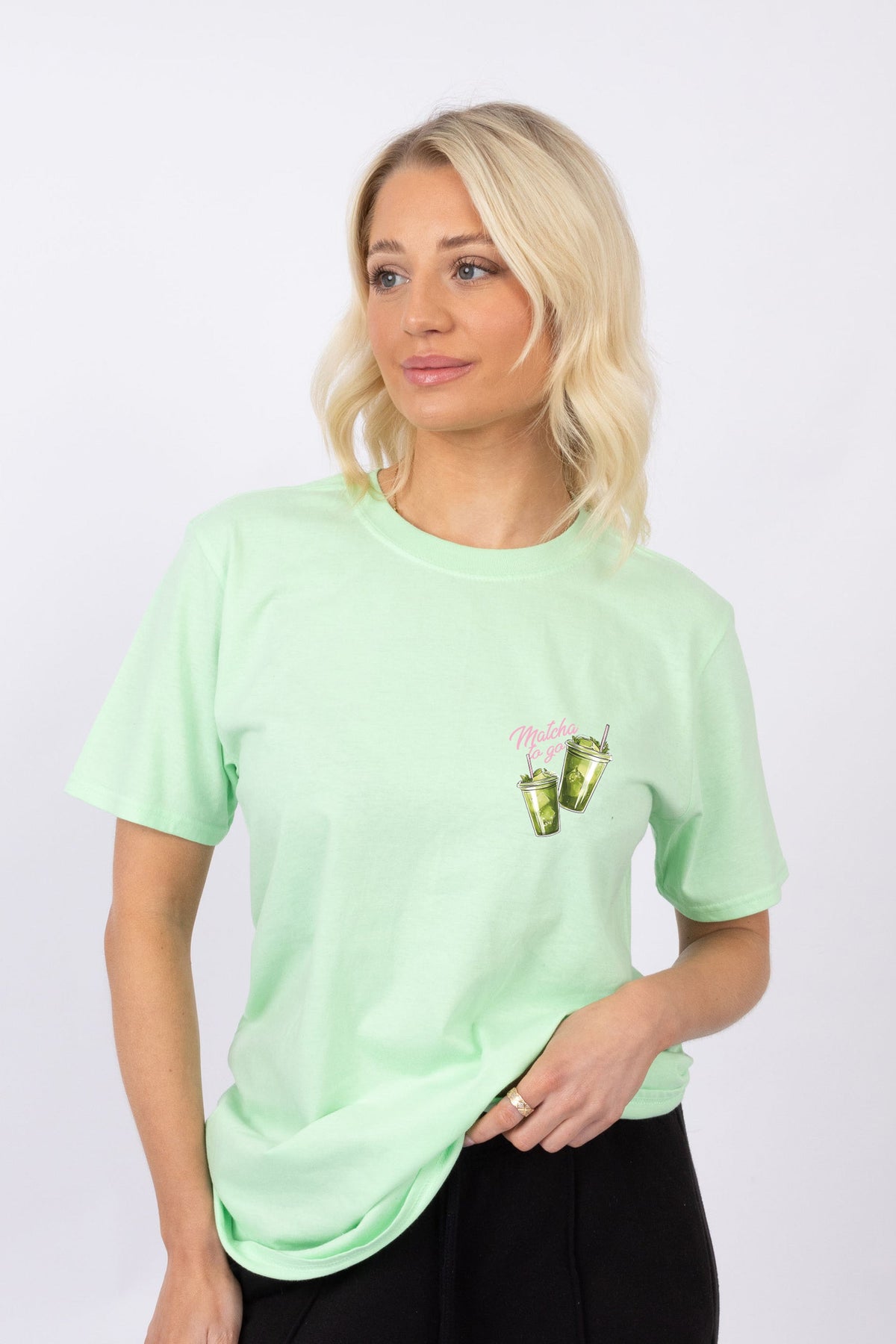Regular Fit T-shirt in Matcha To Go Print