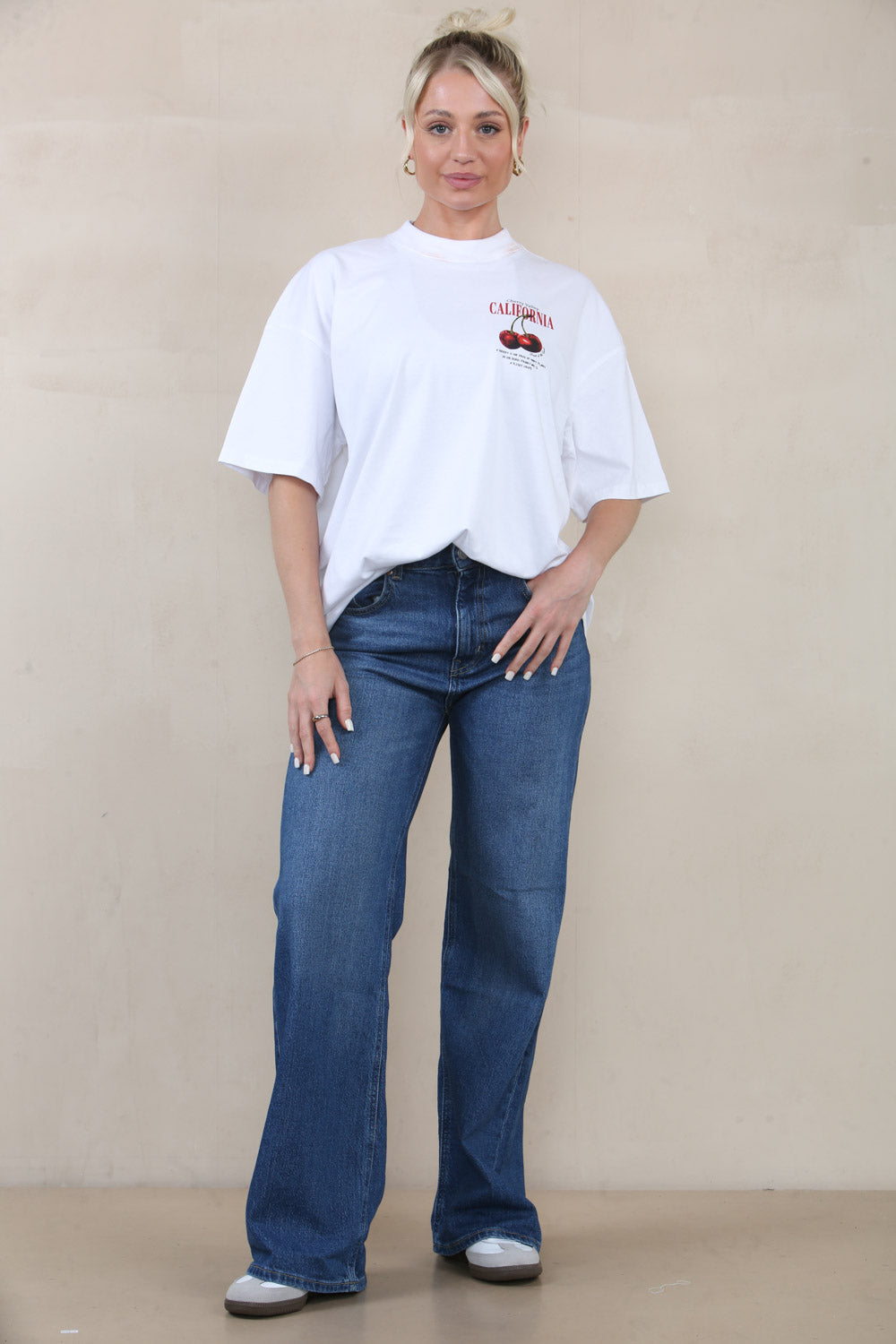 Oversized T-Shirt In California Cherry Print