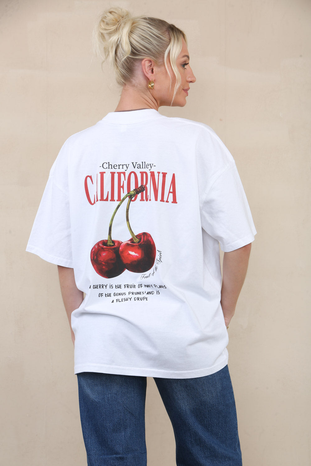 Oversized T-Shirt In California Cherry Print