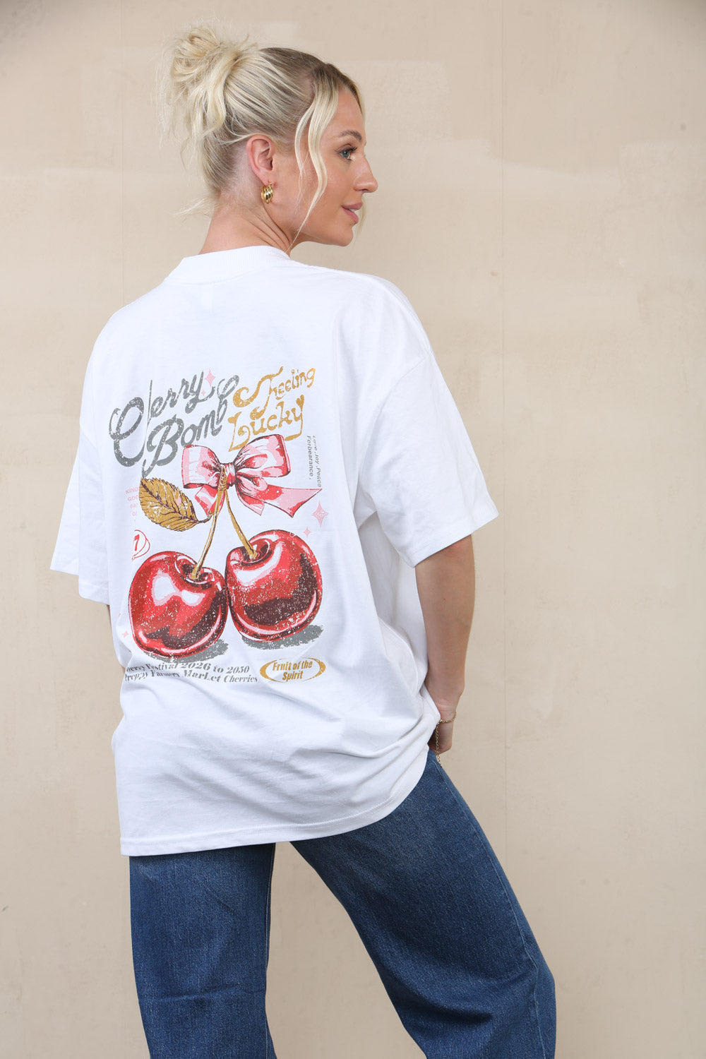 Oversized T-Shirt In Cherry Bomb Print
