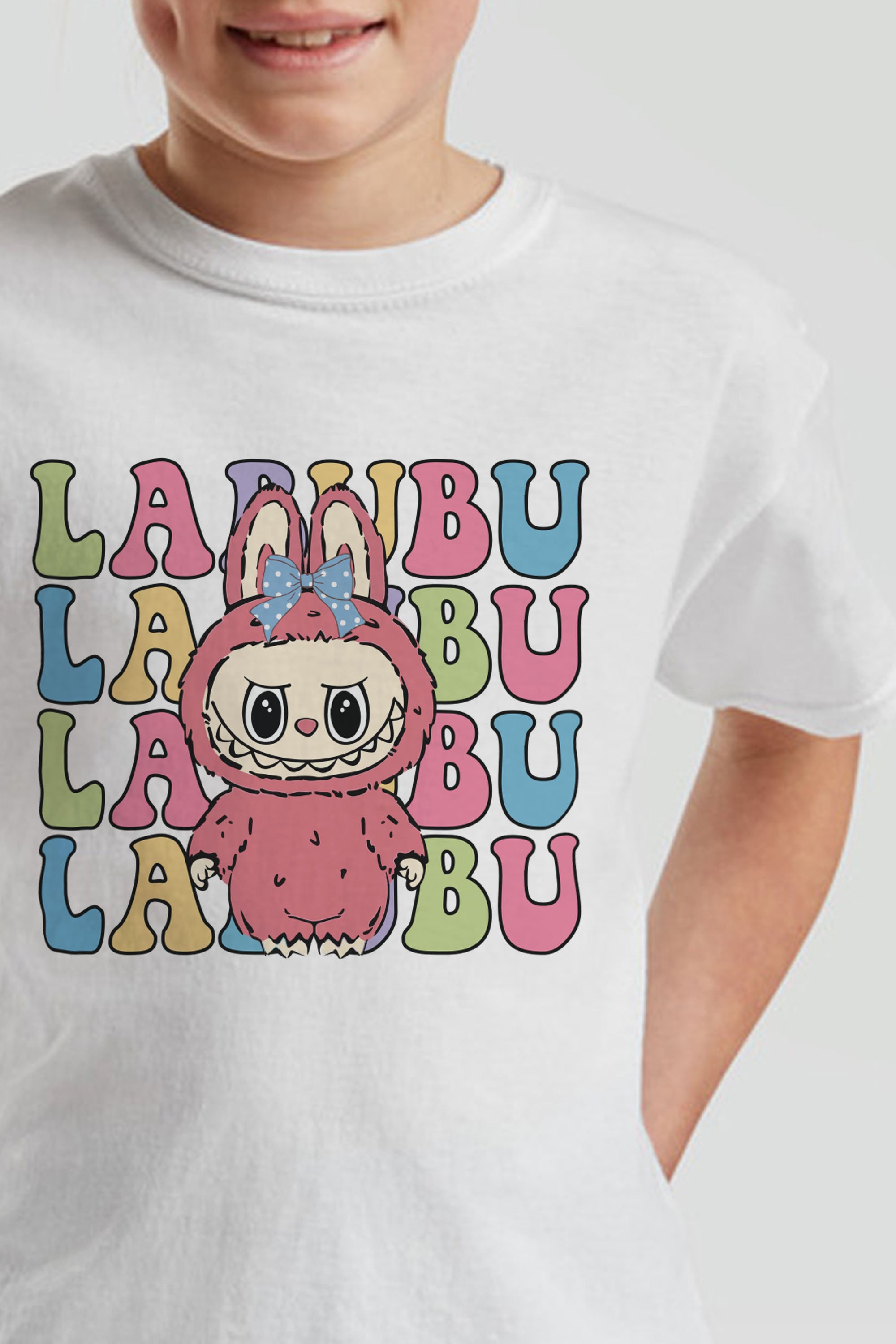 Kids Multi Labubu Printed T-Shirt Wholesale Missi Clothing UK