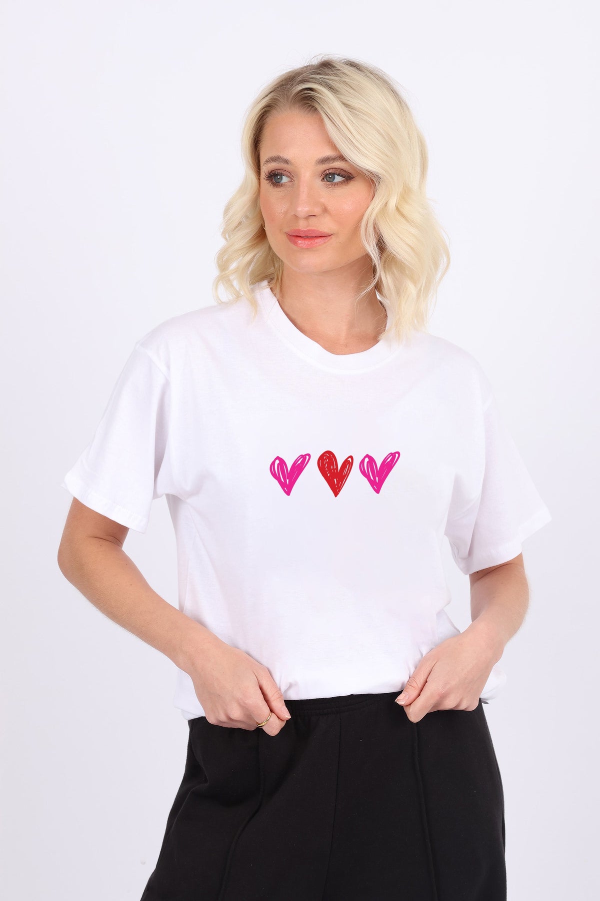 Multiple Hearts T-Shirt in White