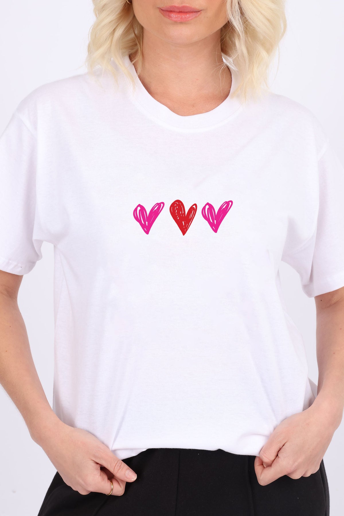 Multiple Hearts T-Shirt in White