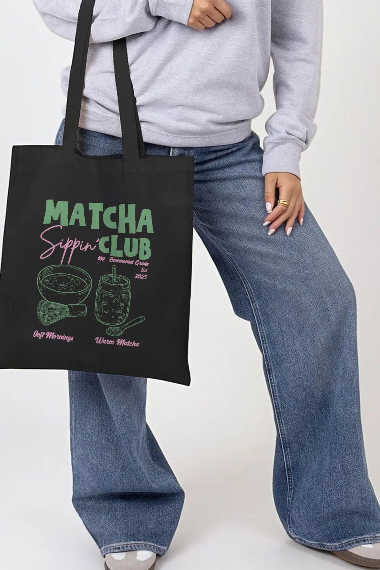 Matcha Club Printed Cotton Tote Bag