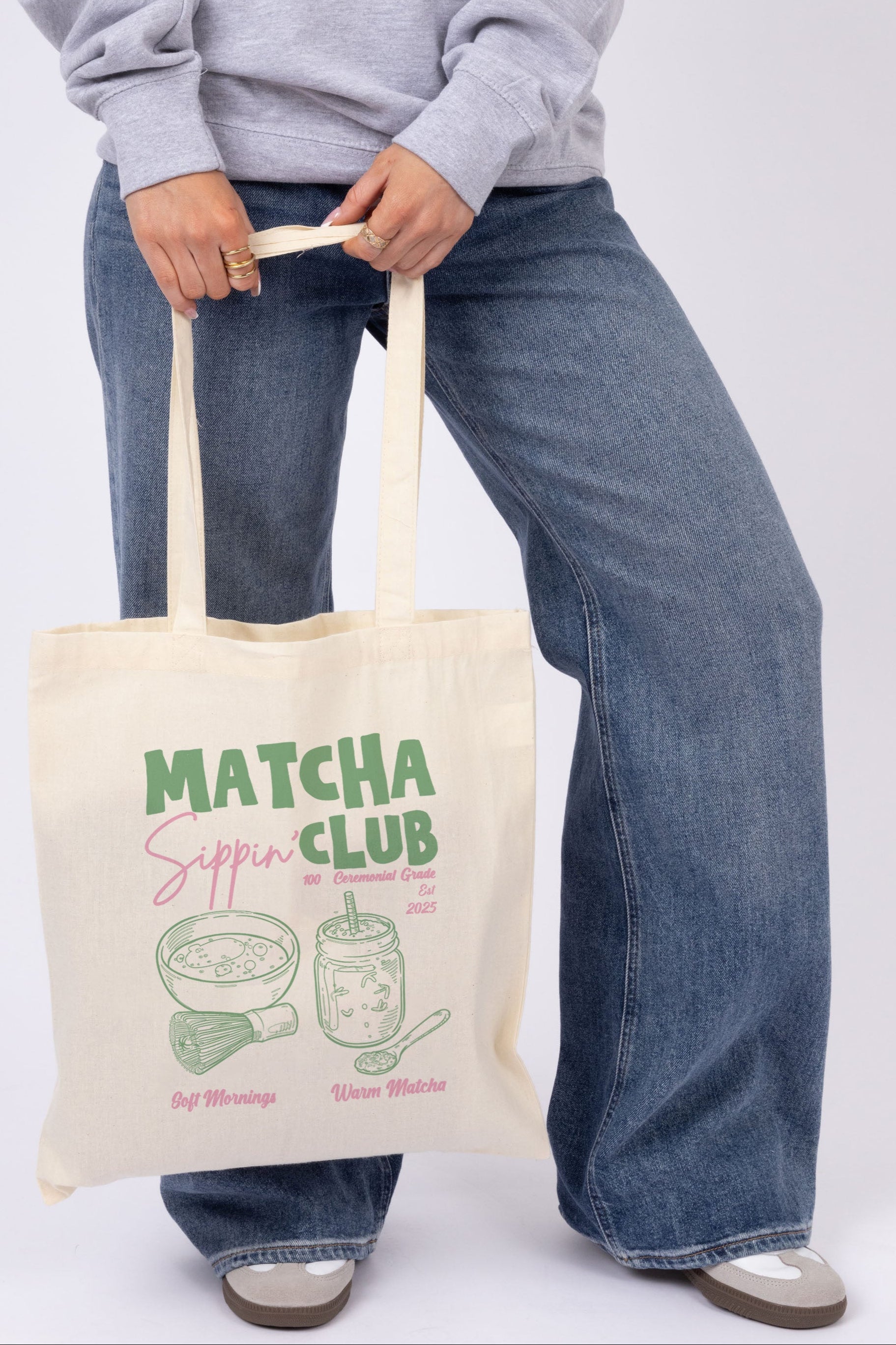 Matcha Club Printed Cotton Tote Bag