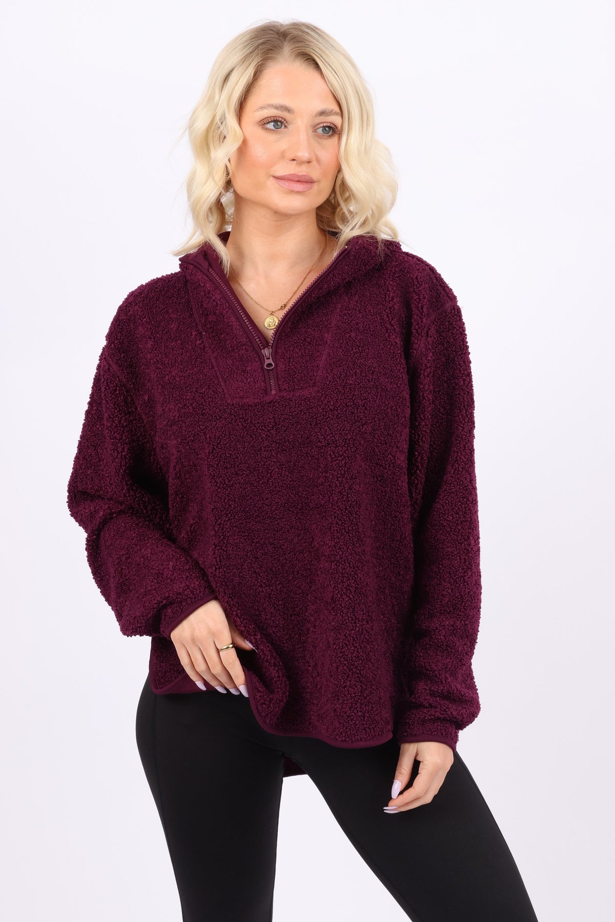 Pre-Order Sherpa 1/4 Zip Hoodie Top