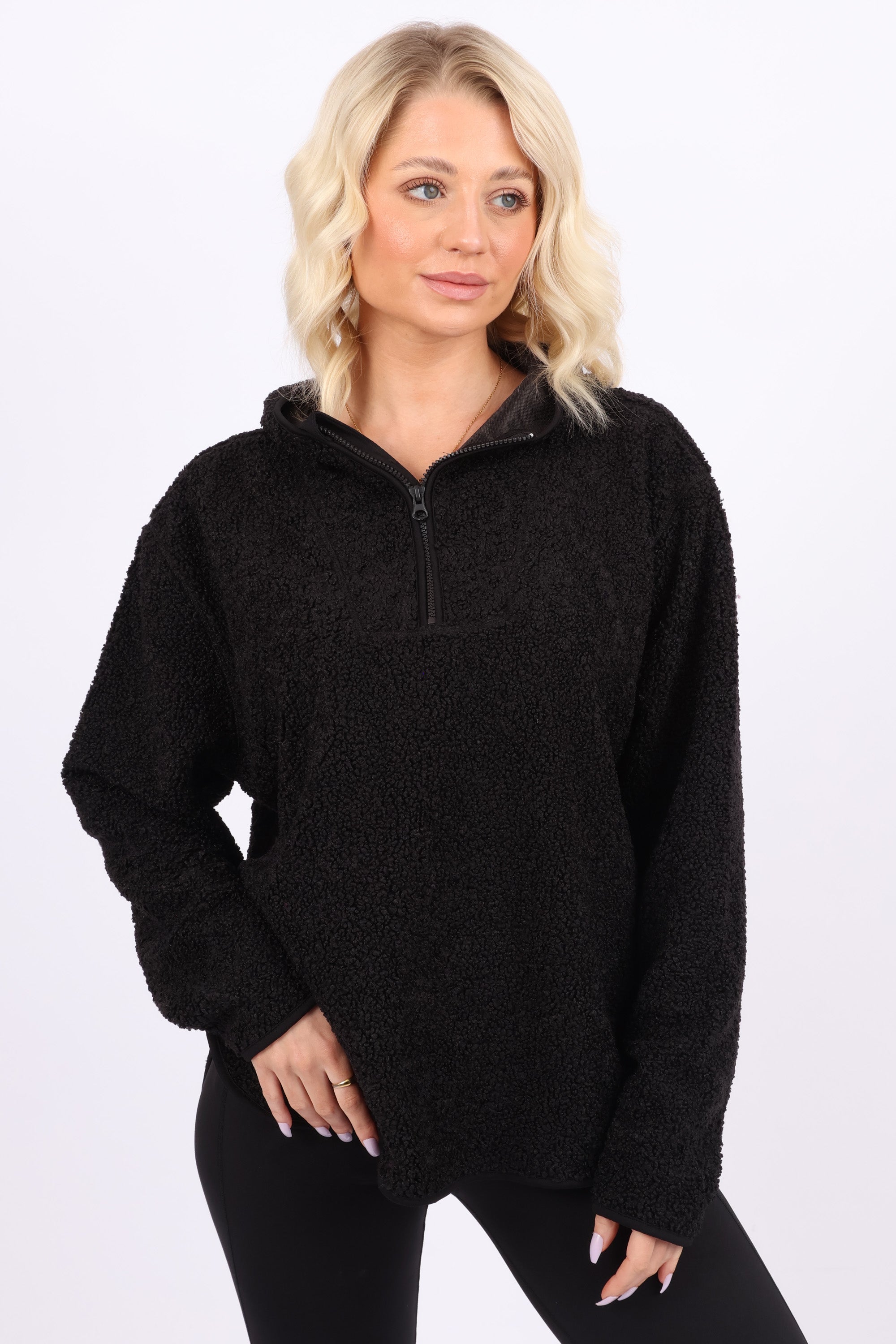 Pre-Order Sherpa 1/4 Zip Hoodie Top