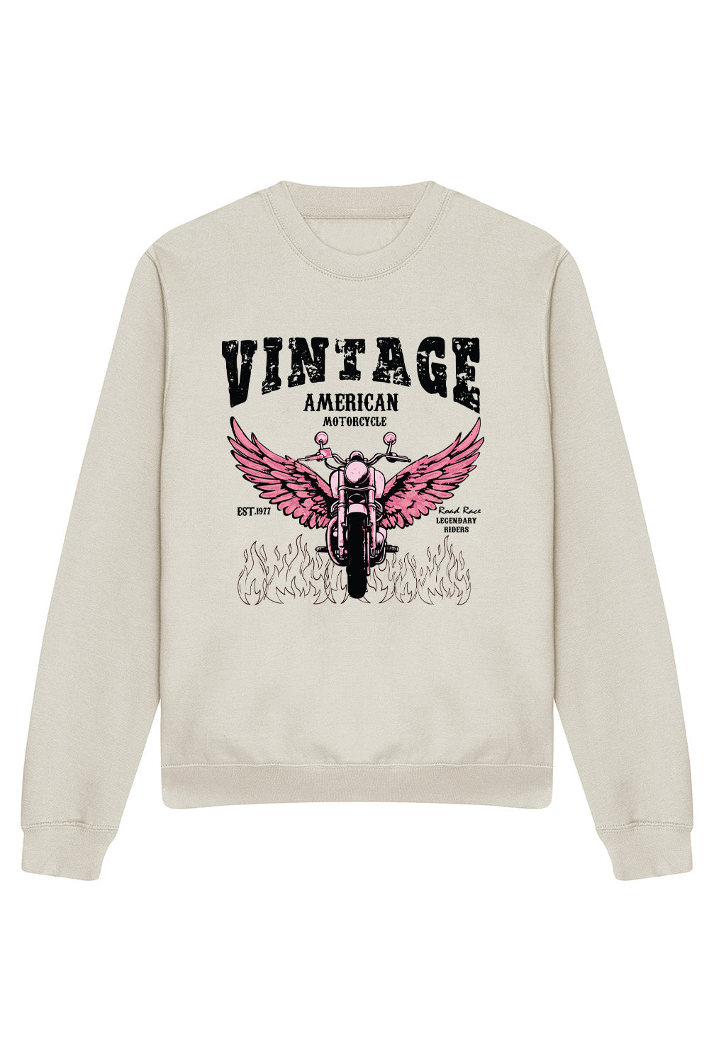 Vintage Motorcycle Sweatshirt In Natural Stone (Custom Pack)