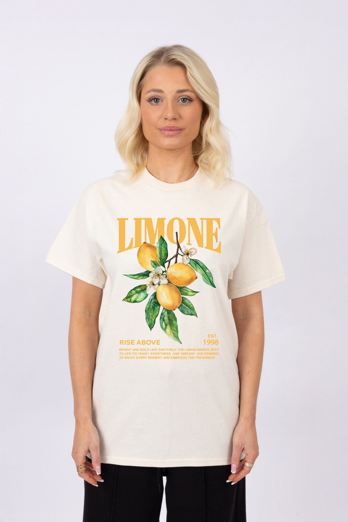 Regular Fit T-shirt in Limone Rise Above Print