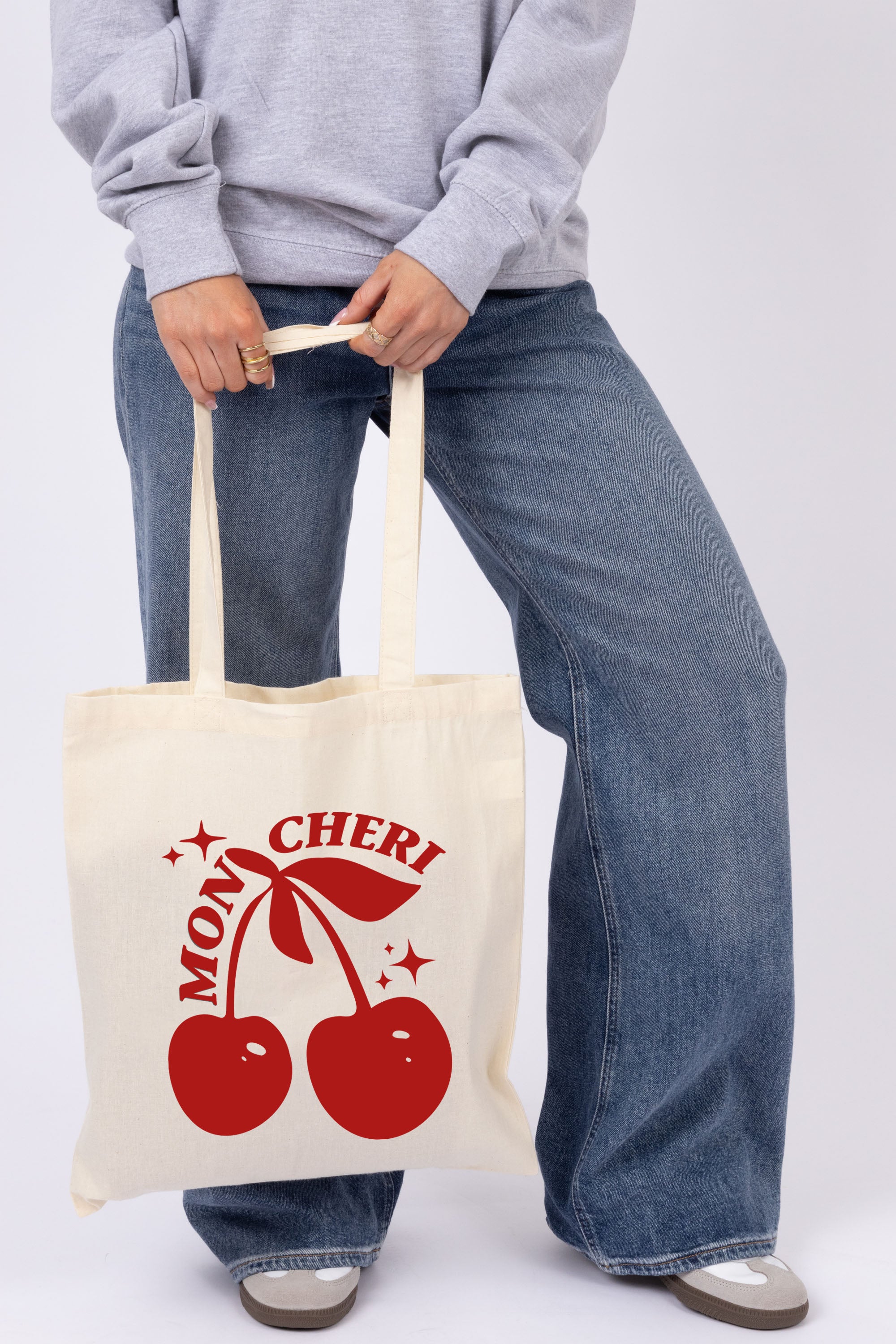 Mon Cheri Printed Cotton Long Handle Canvas Bag