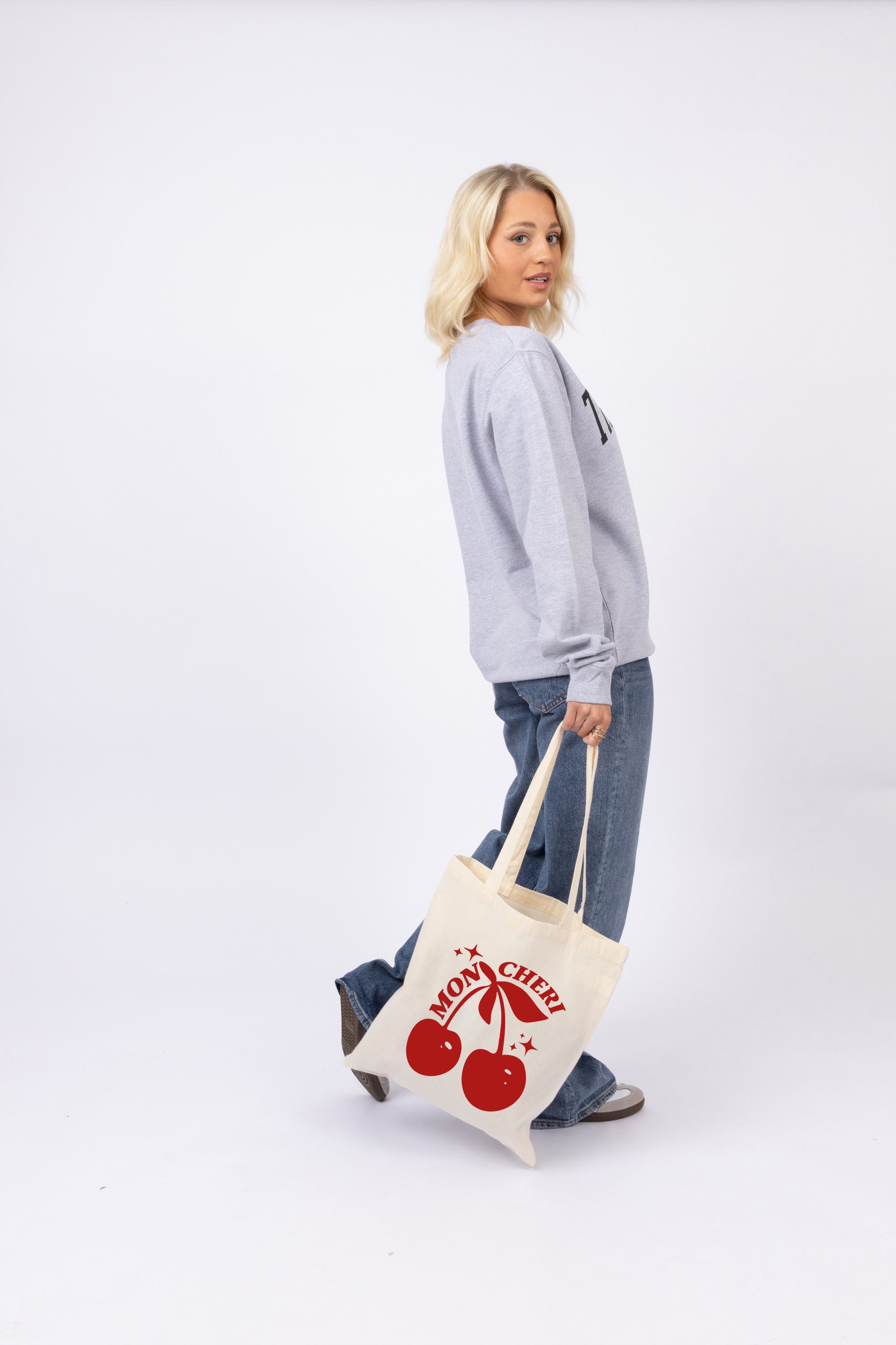 Mon Cheri Printed Cotton Long Handle Canvas Bag