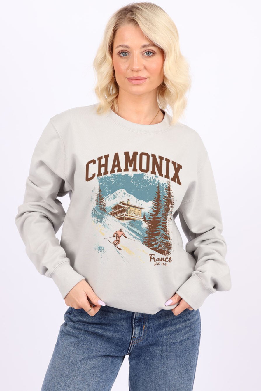 Chamonix France Ski Haven Printed Sweatshirts