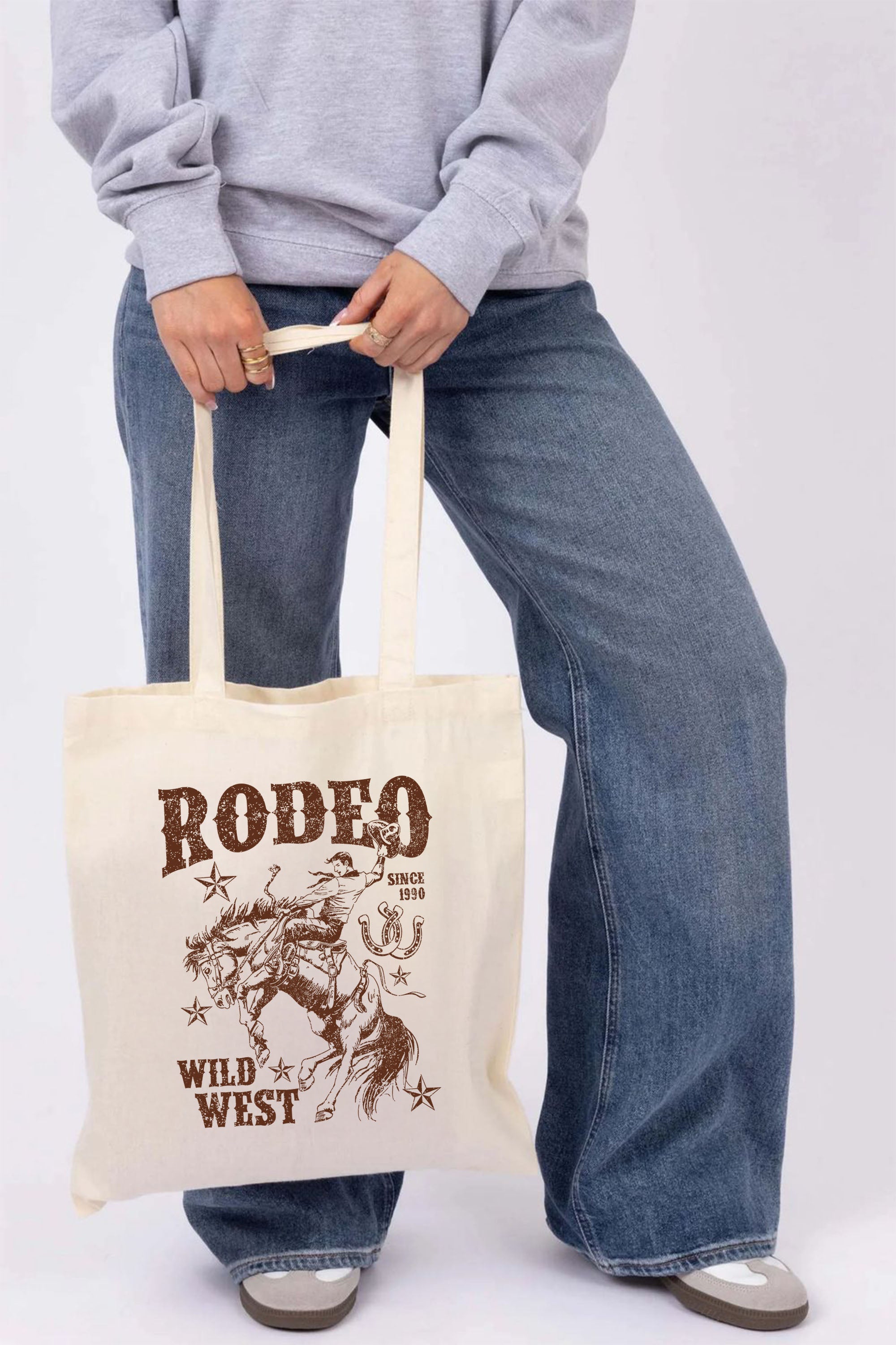 Rodeo Wild West Printed Cotton Tote Bag