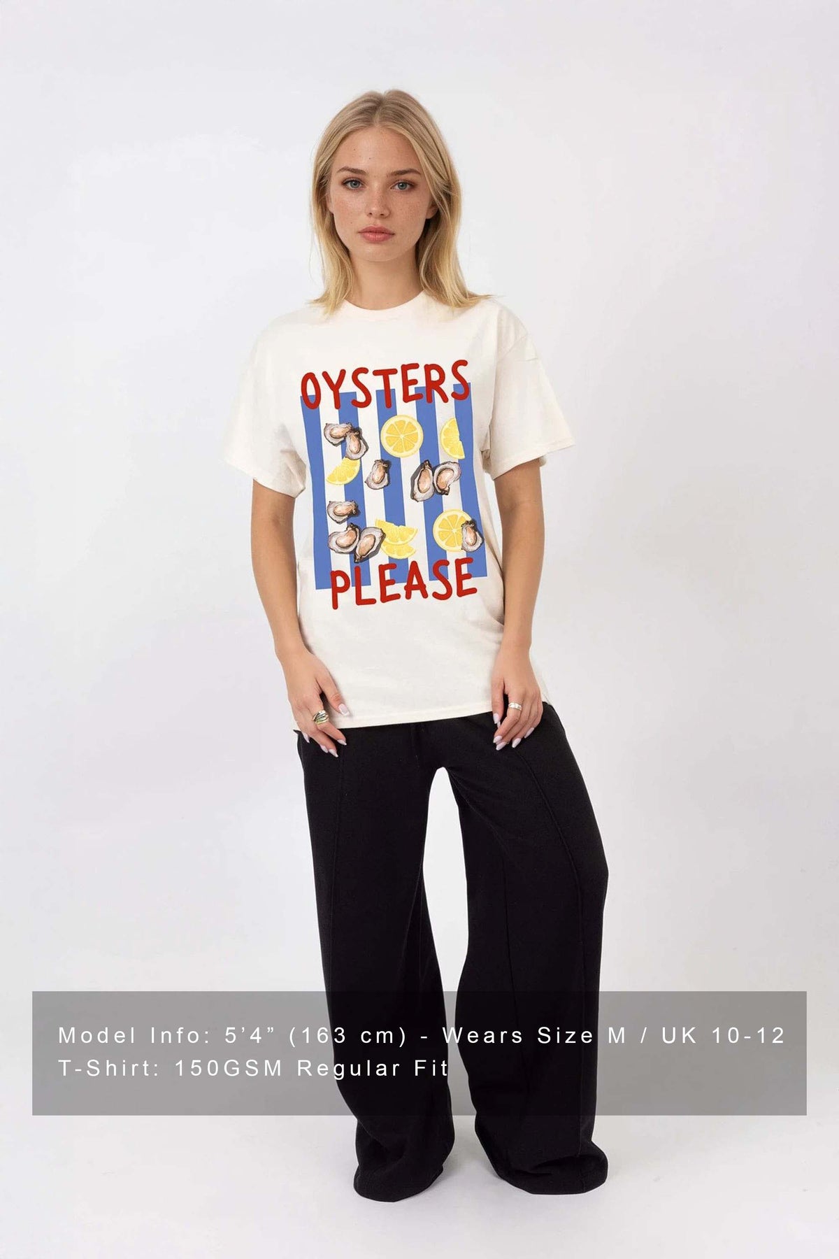 Regular Fit T-shirt in Oysters Please Seafood Print