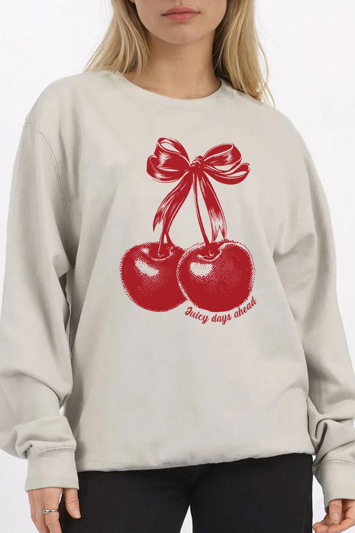 Juicy Days Ahead Cherry Printed Sweatshirt