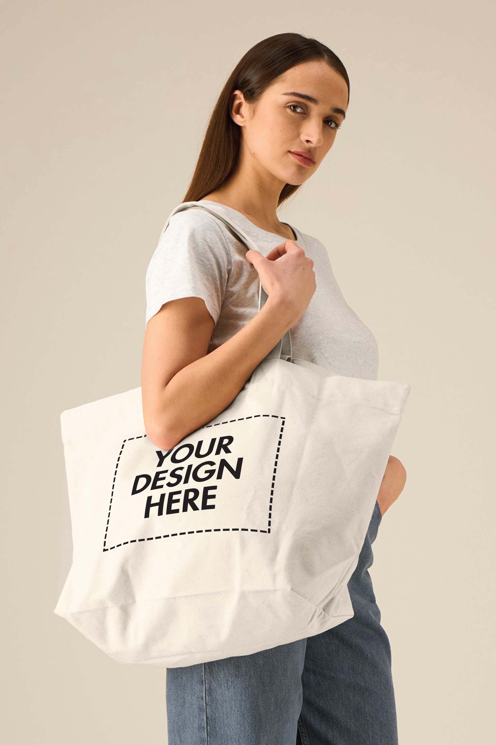 400 GSM Cotton Canvas Custom Printed Shopper Bag