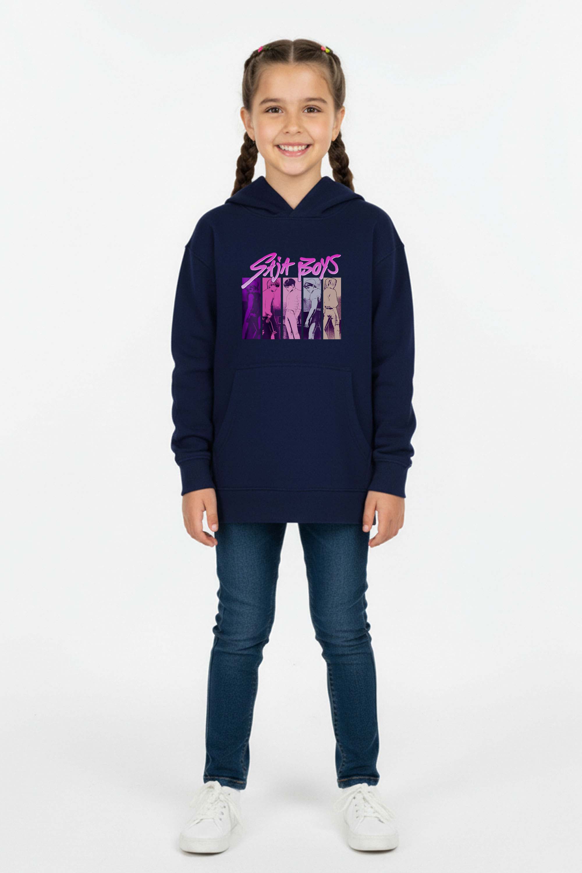 Kids K-Pop Saja Boys Graphic Printed Hoodie