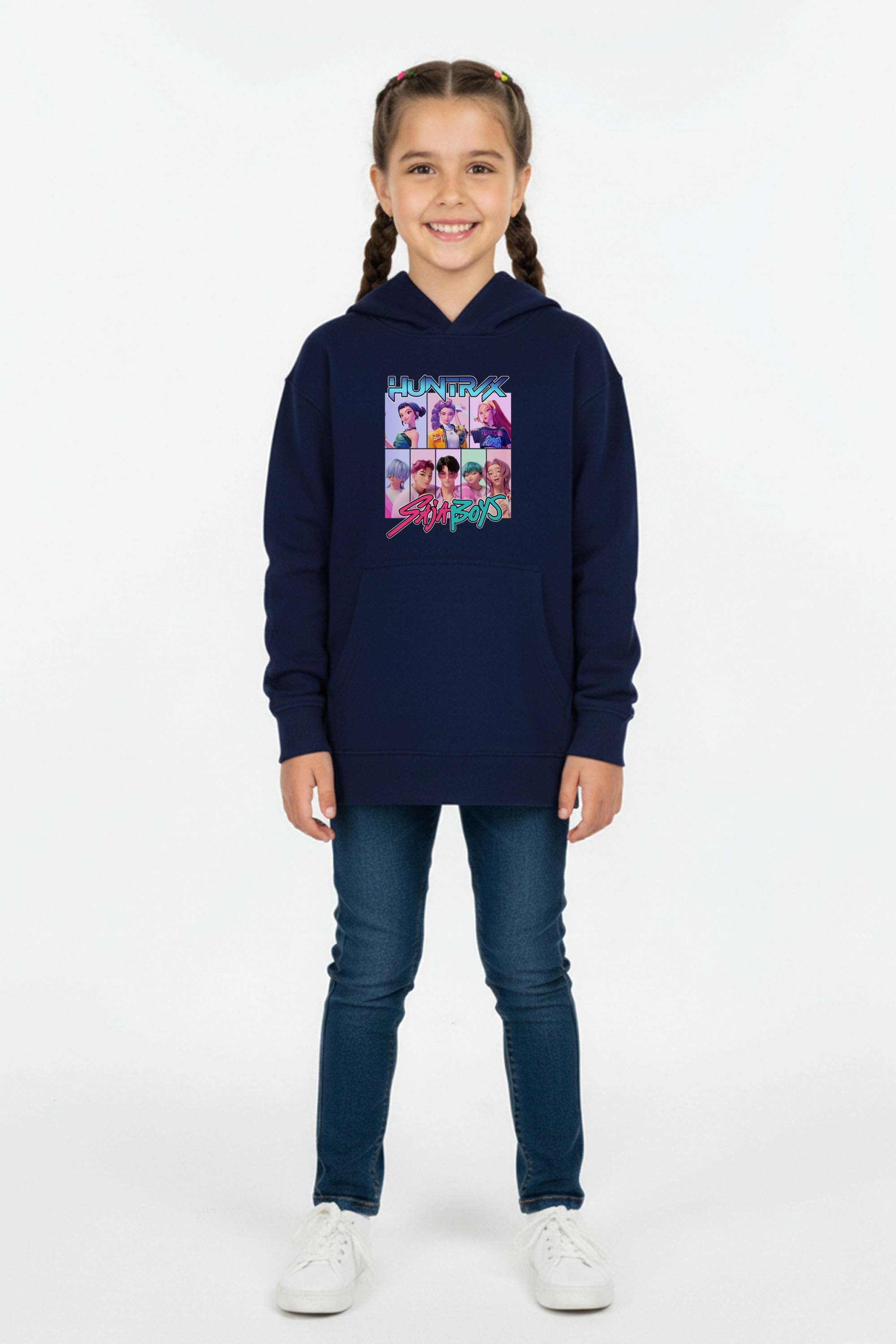 Kids K-Pop Anime Band Graphic Printed Hoodie