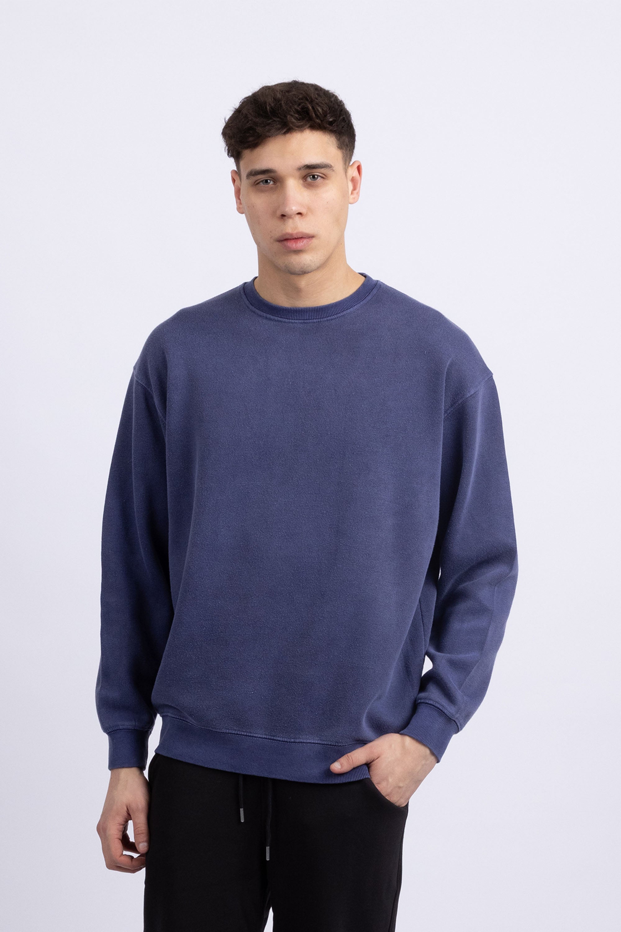 Unisex Acid Washed Plain Sweatshirt