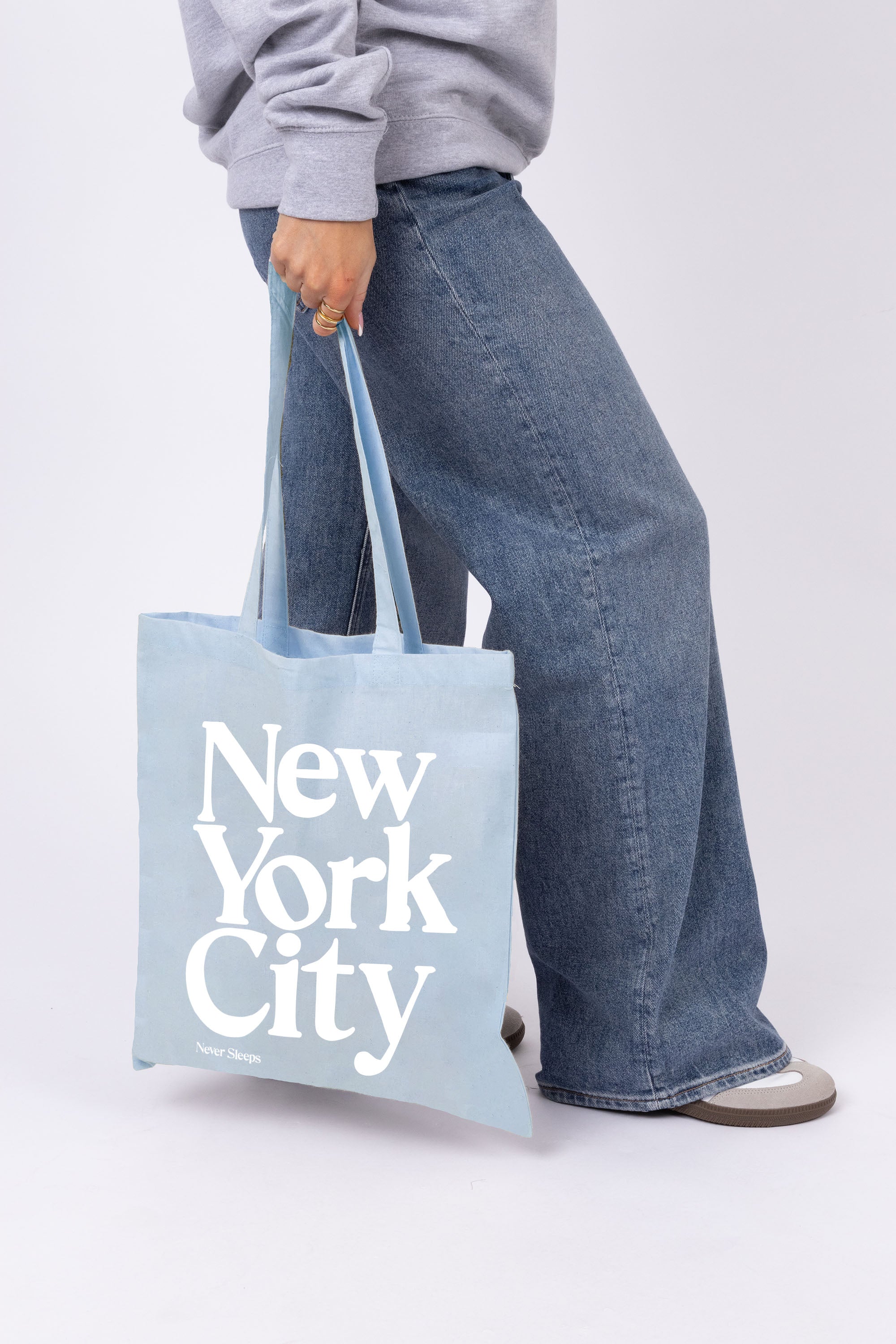 New York City Printed Cotton Long Handle Canvas Bag