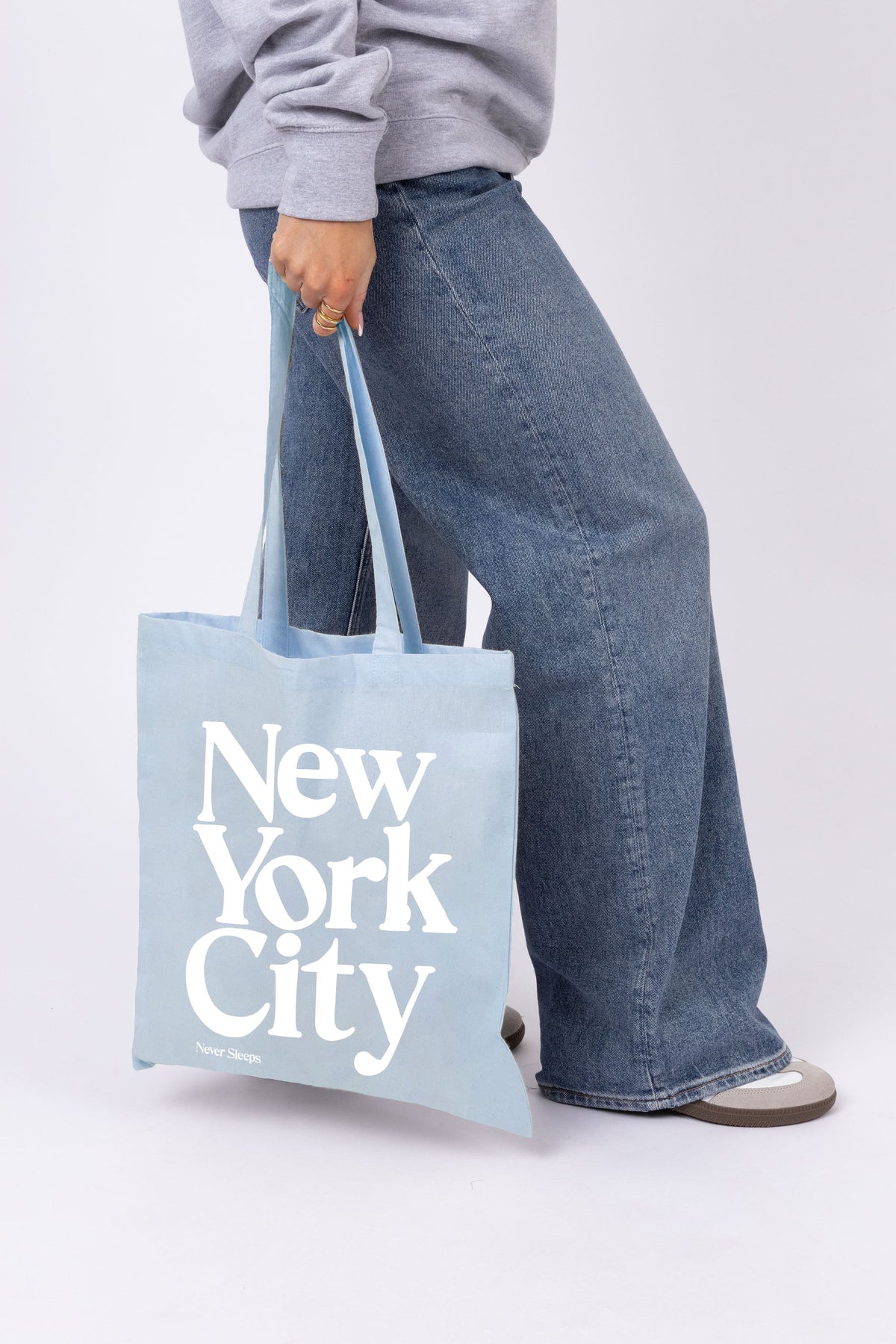 New York City Printed Cotton Long Handle Canvas Bag
