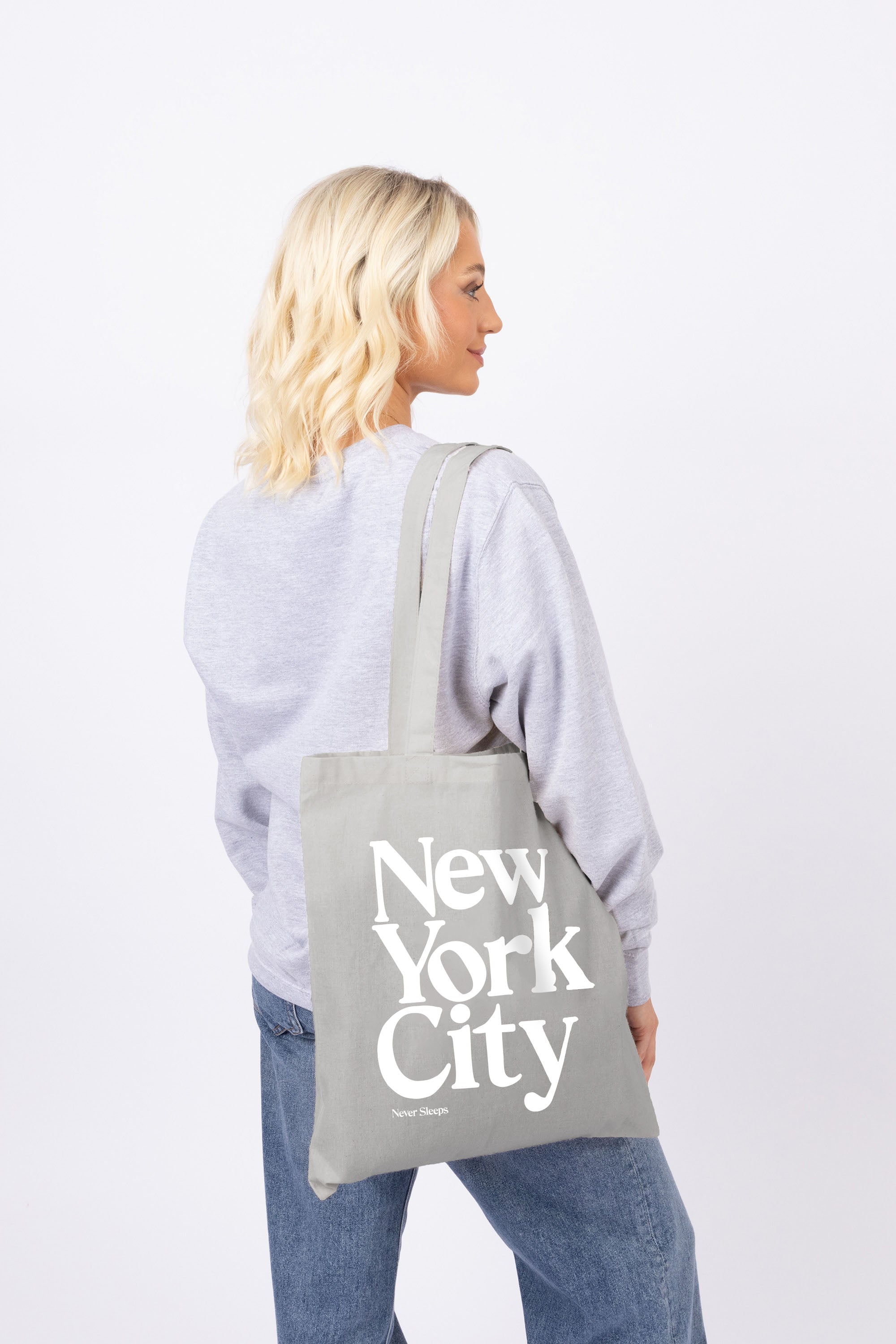 New York City Printed Cotton Long Handle Canvas Bag