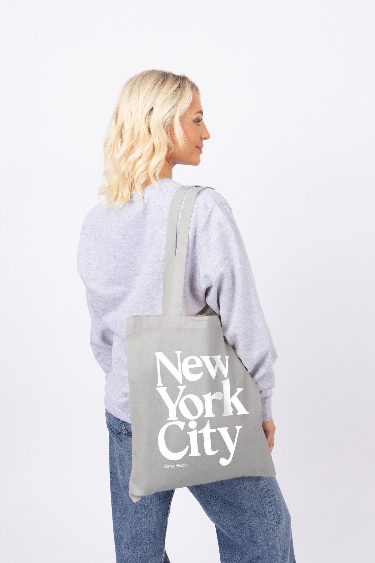 New York City Printed Cotton Long Handle Canvas Bag