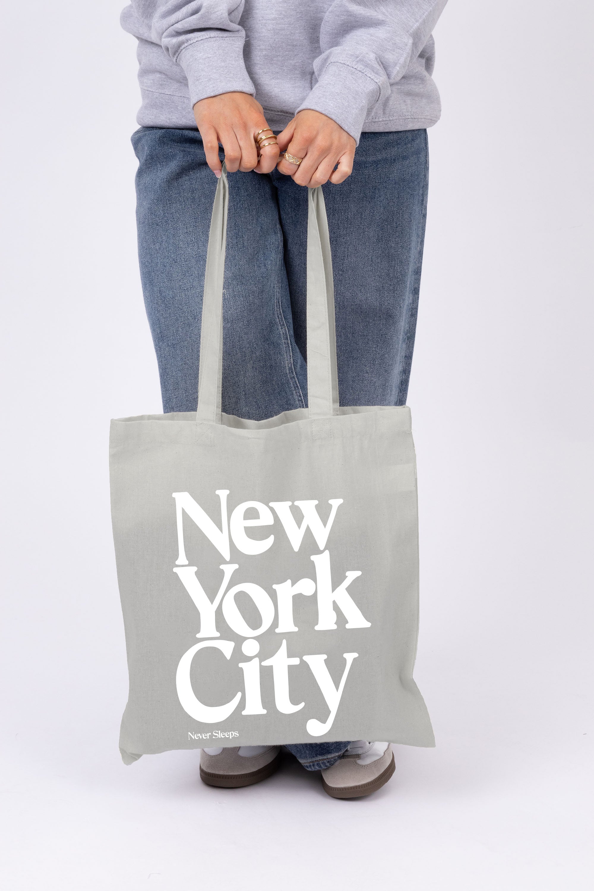 New York City Printed Cotton Long Handle Canvas Bag