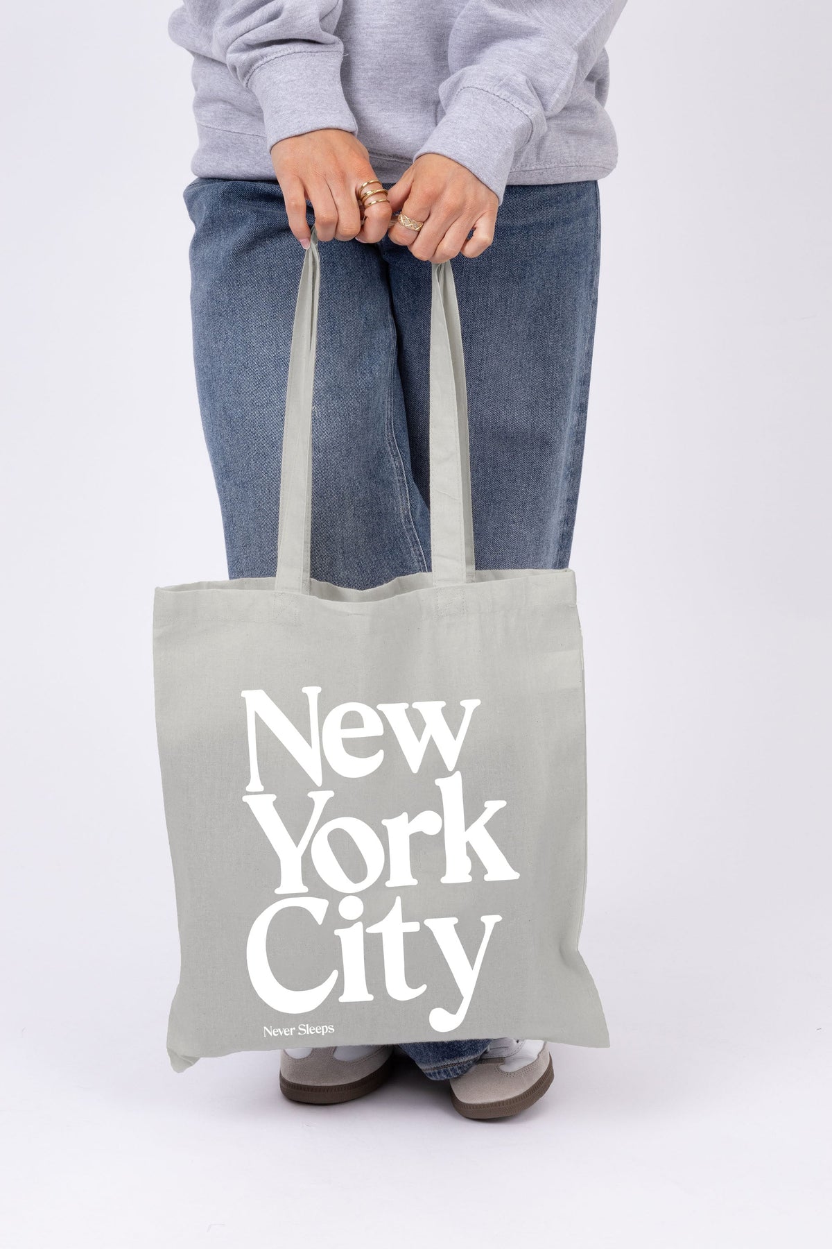 New York City Printed Cotton Long Handle Canvas Bag