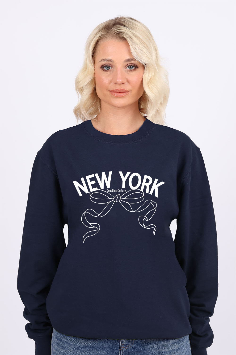 New York Bow Printed Sweatshirts