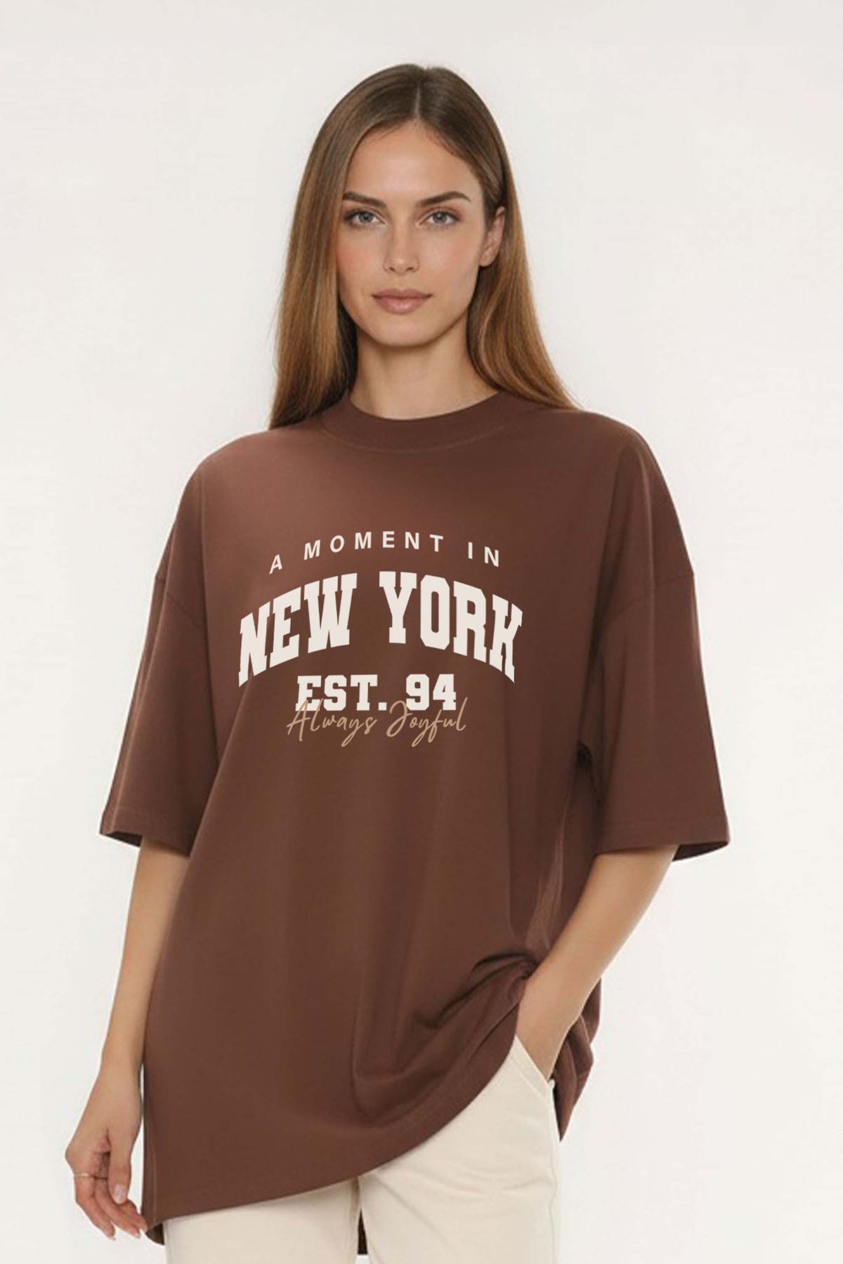 220GSM Oversized T-Shirt in New York Print