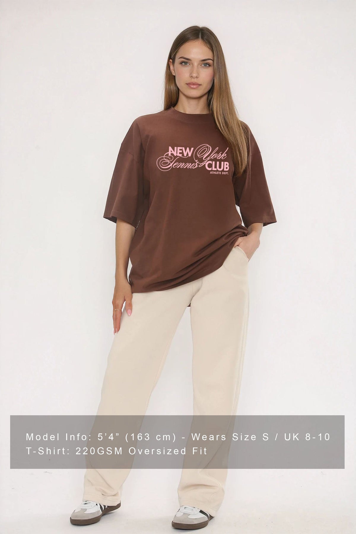 220GSM Oversized T-Shirt In Newyork Tennis Club Print