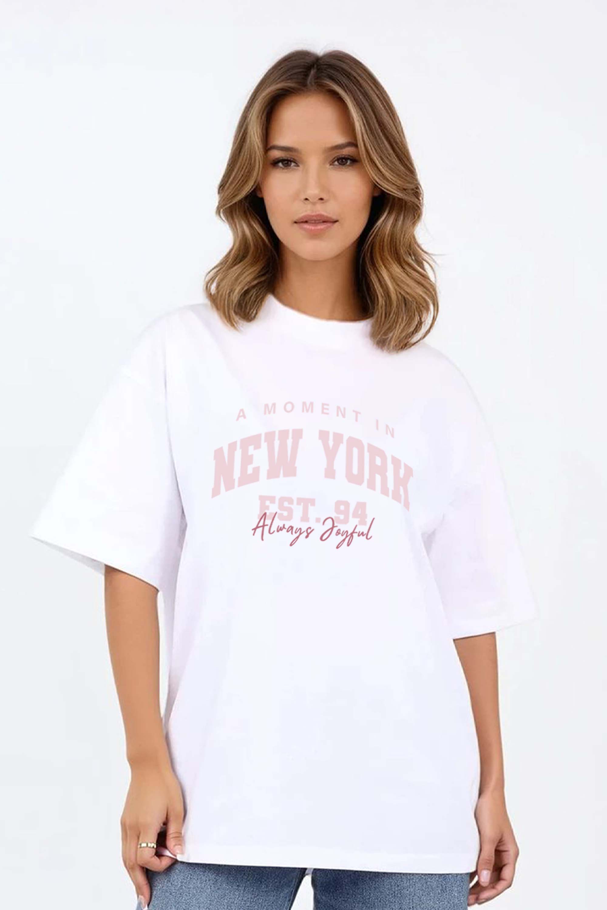 220GSM Oversized T-Shirt in New York Print