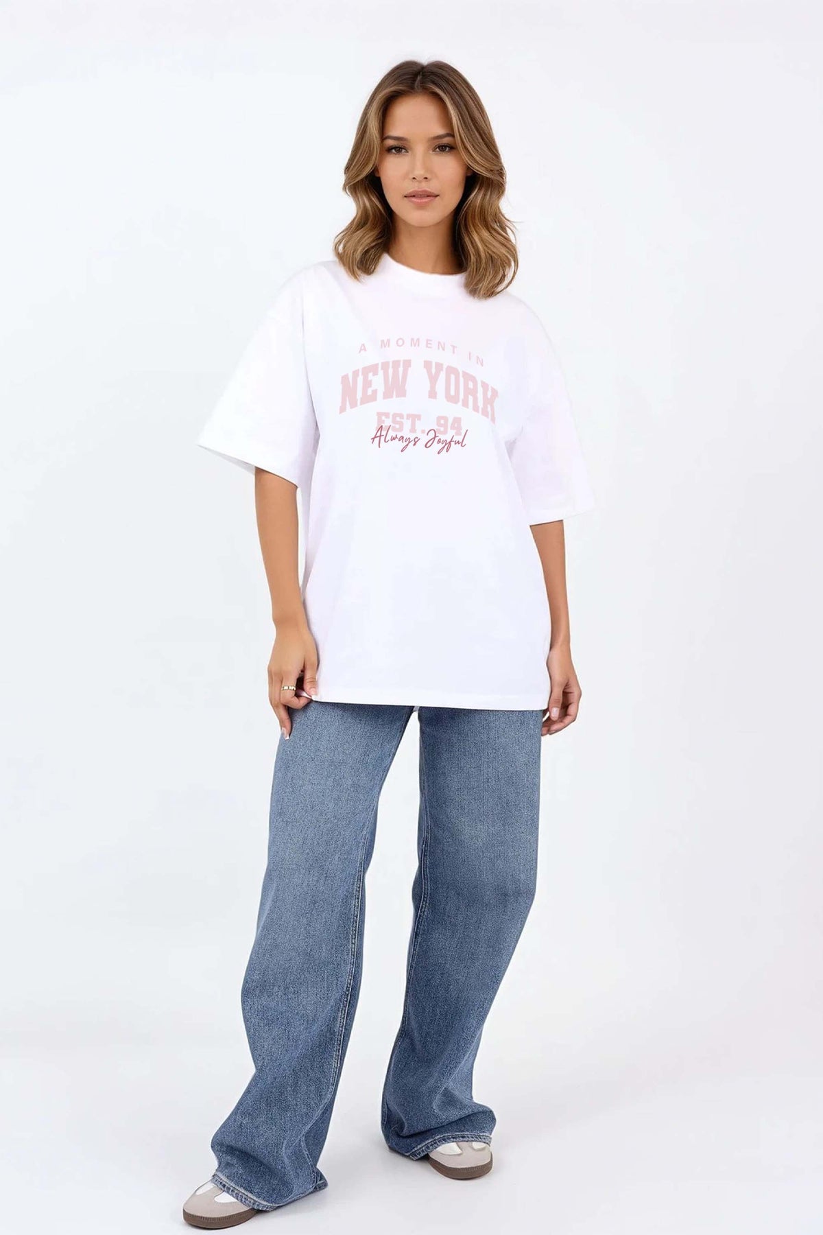 220GSM Oversized T-Shirt in New York Print