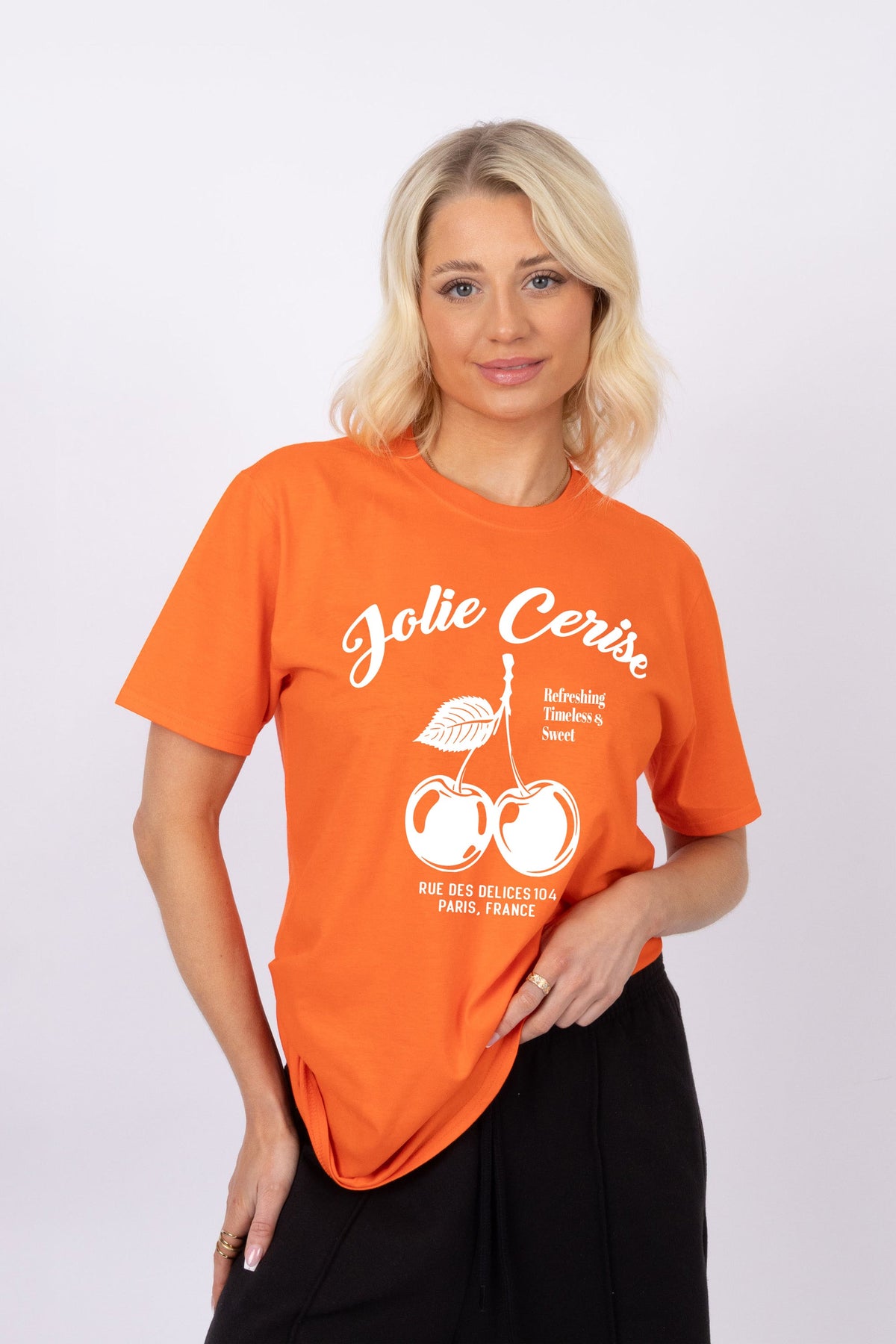 Jolie Cerise Cherry Printed T-Shirt