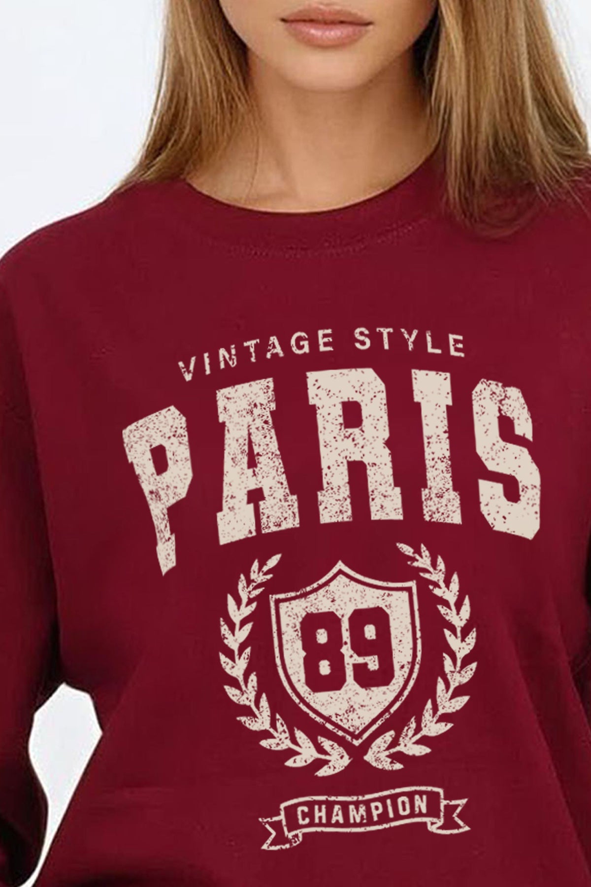 Vintage Style Paris Printed Sweatshirt