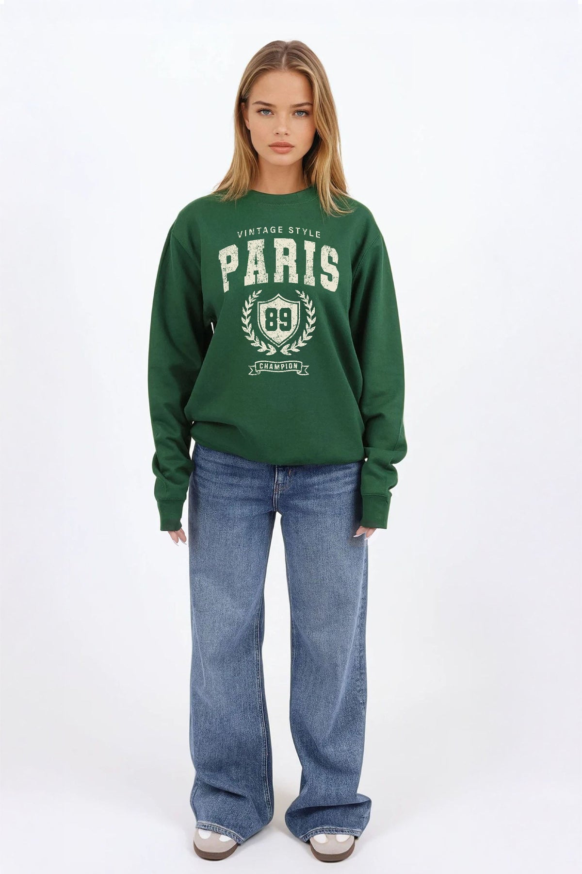 Vintage Style Paris Printed Sweatshirt