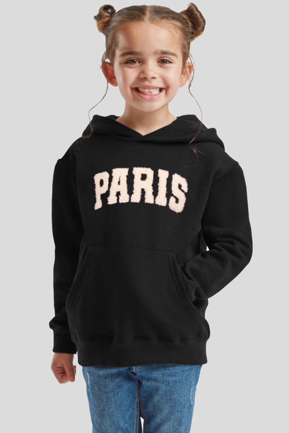 Kids Paris Laser-Cut Bouclé Appliqué Hoodie (Pack of 4)