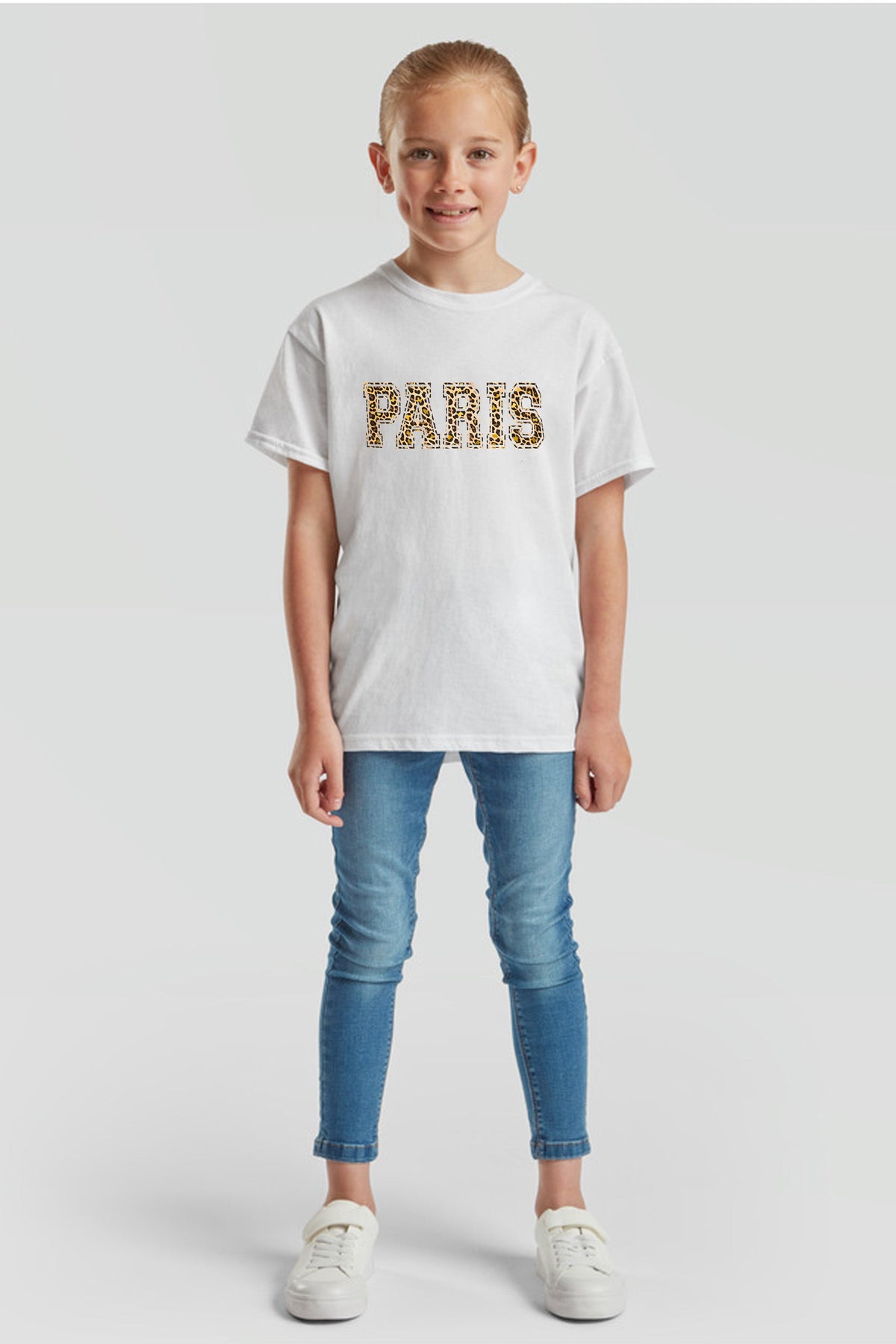 Kids Paris Leopard Foil Printed T-Shirt