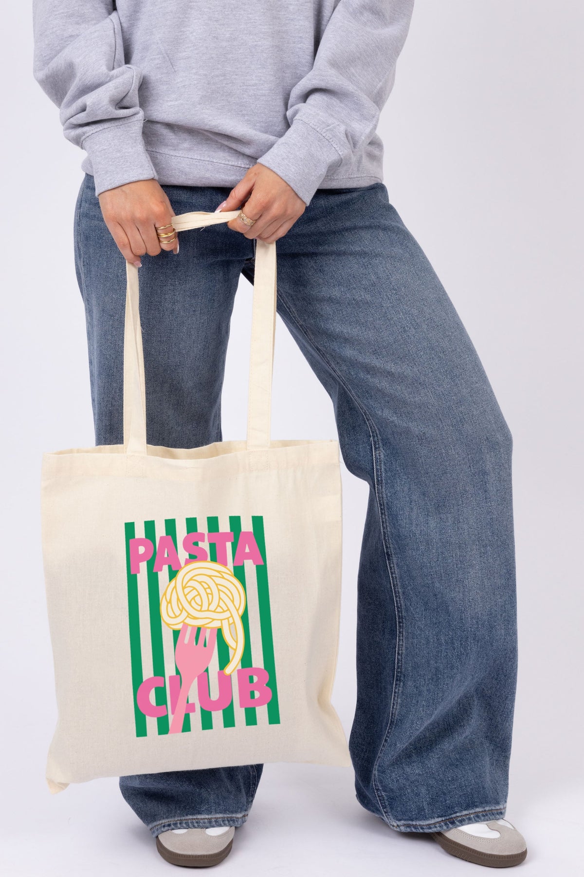 Pasta Club Printed Cotton Tote Bag