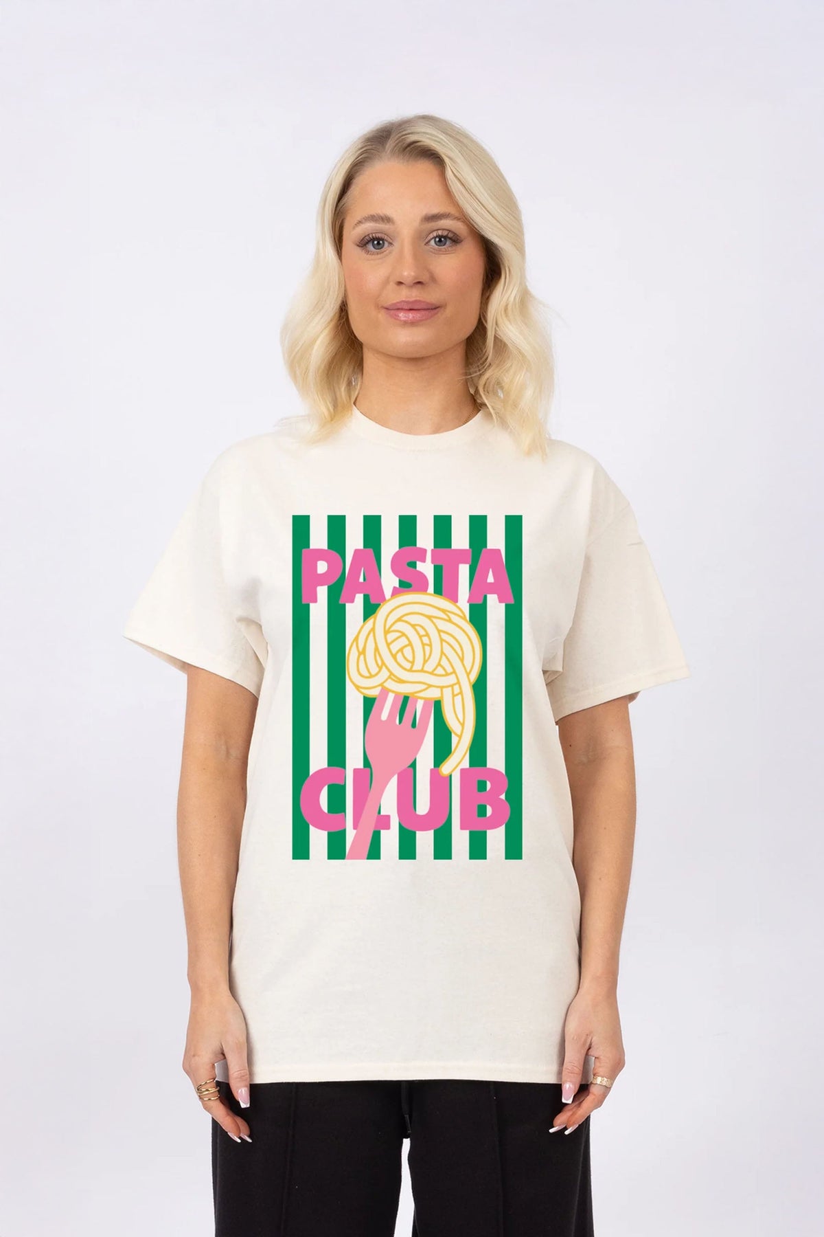 Regular Fit T-shirt in Pasta Club Food Print