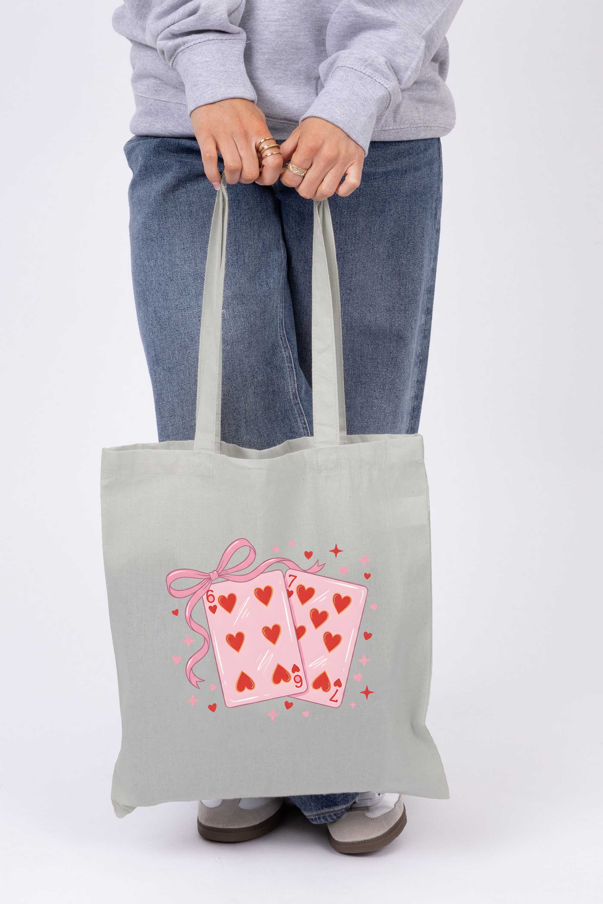 Valentine 67 Playing Cards Printed Cotton Tote Bag