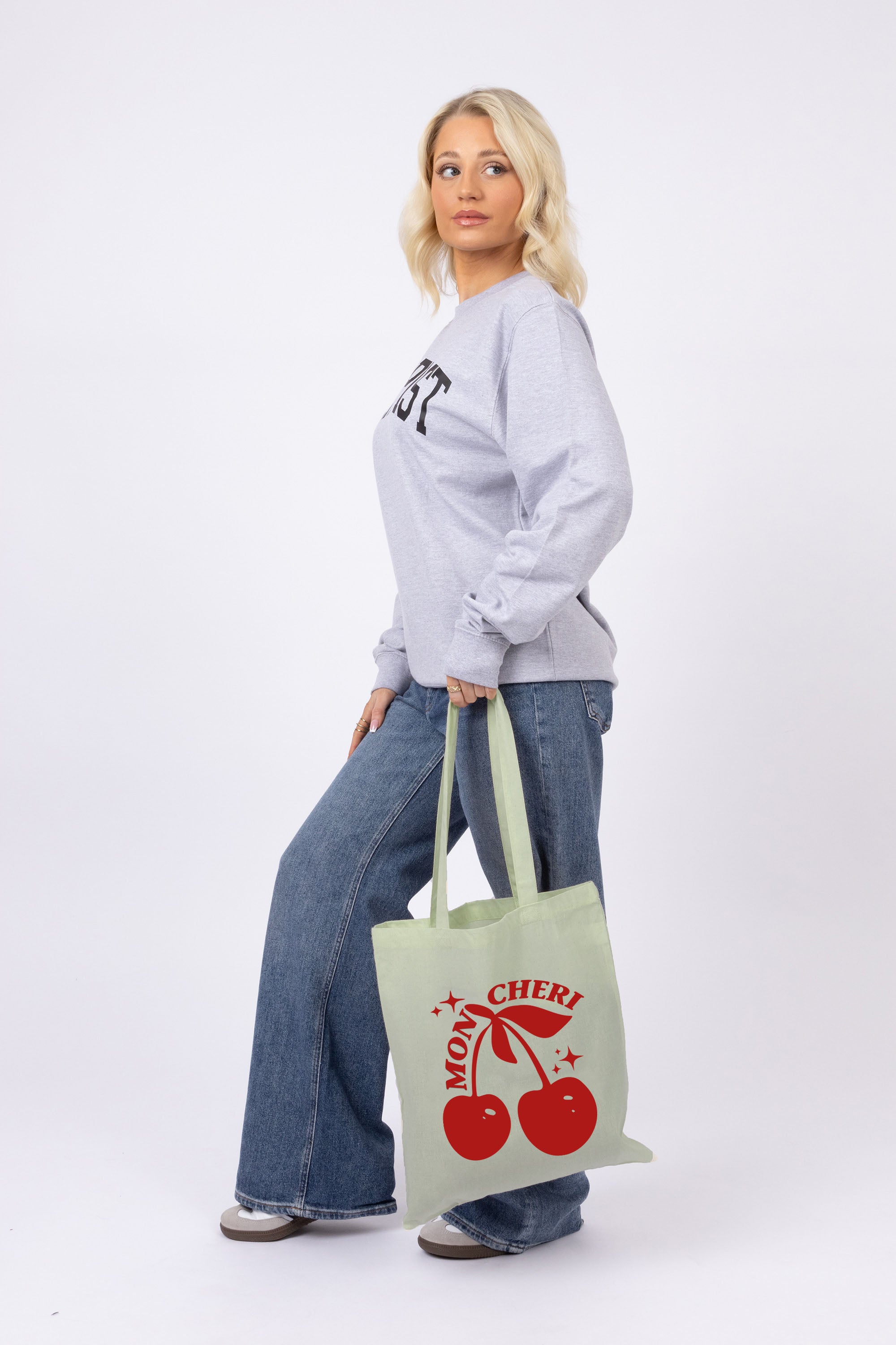 Mon Cheri Printed Cotton Long Handle Canvas Bag