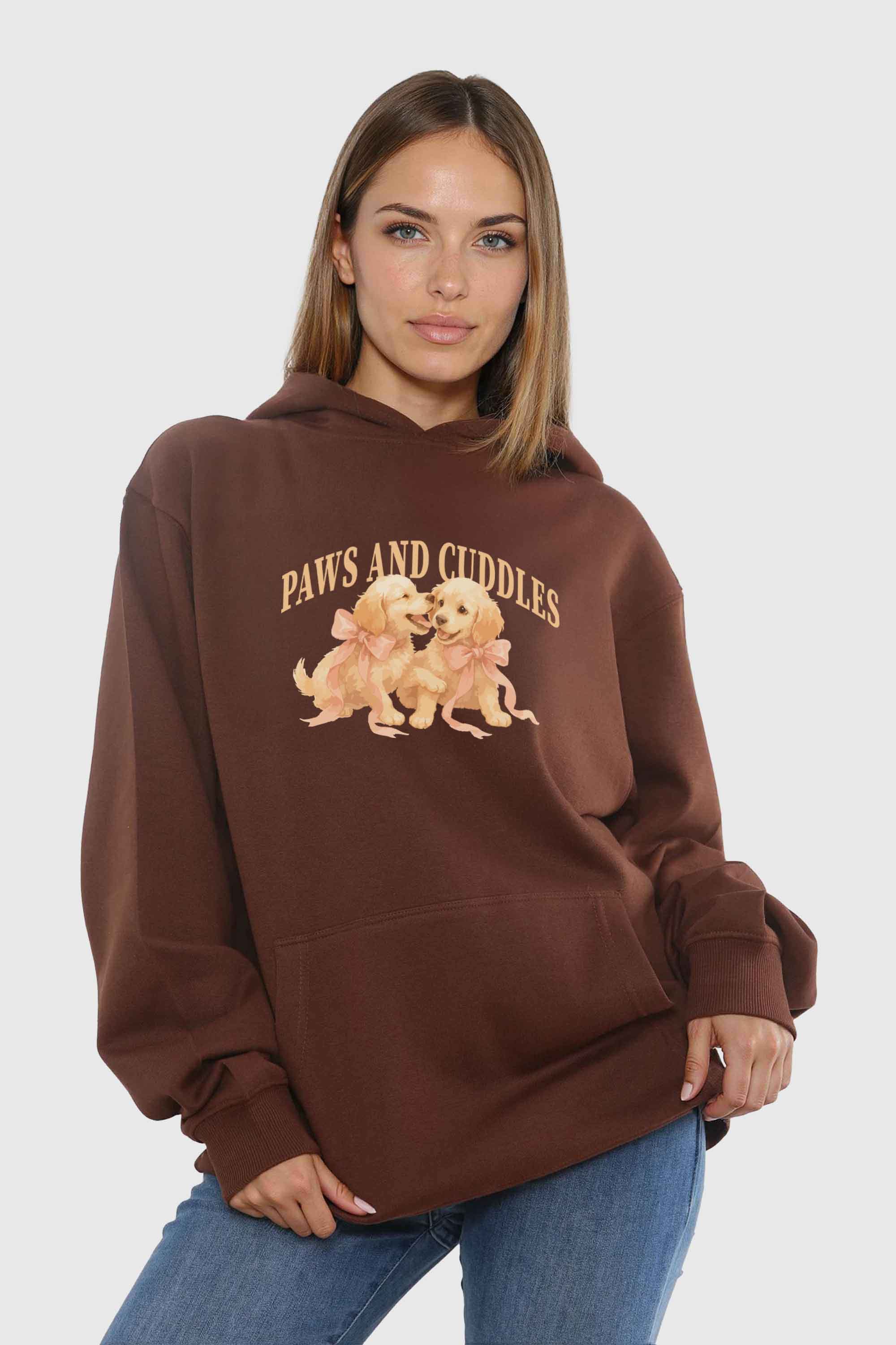 Unisex 280GSM Blended Paws and Cuddles Puppies Printed Hoodie