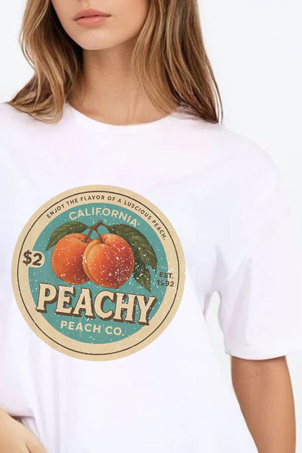Regular Fit T-shirt in California Peachy Print