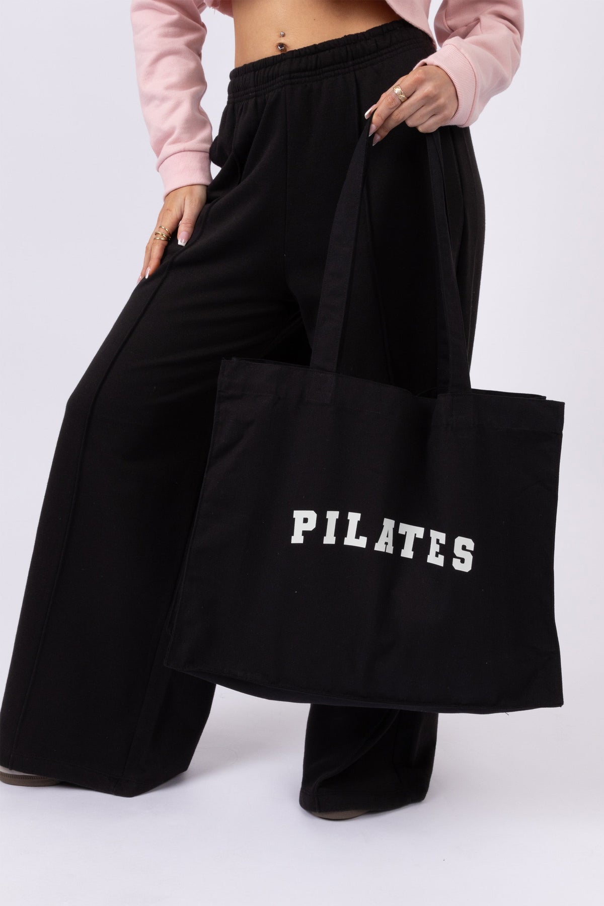 Pilates Printed Woven Shopping Tote Bag
