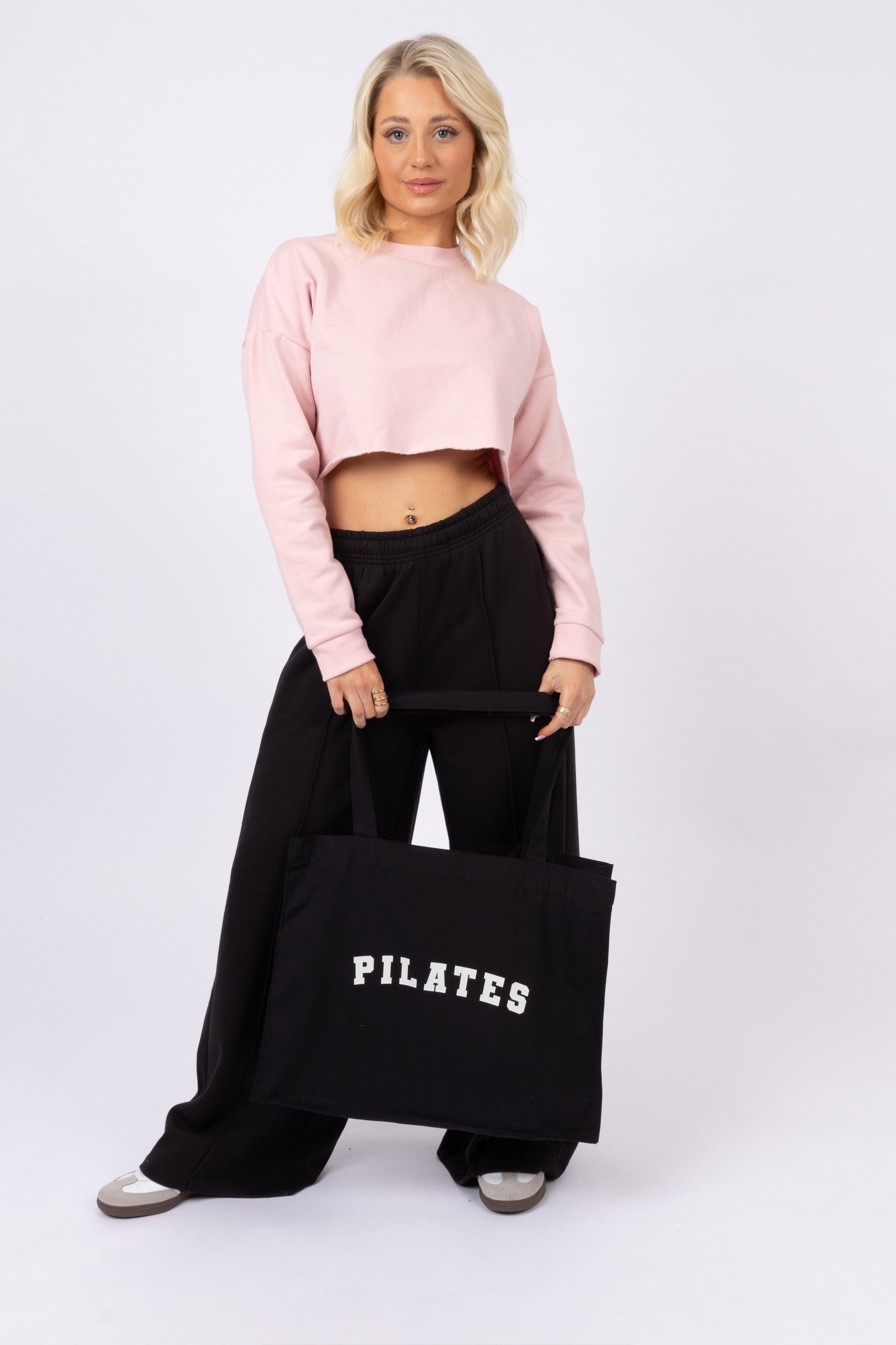 Pilates Printed Woven Shopping Tote Bag
