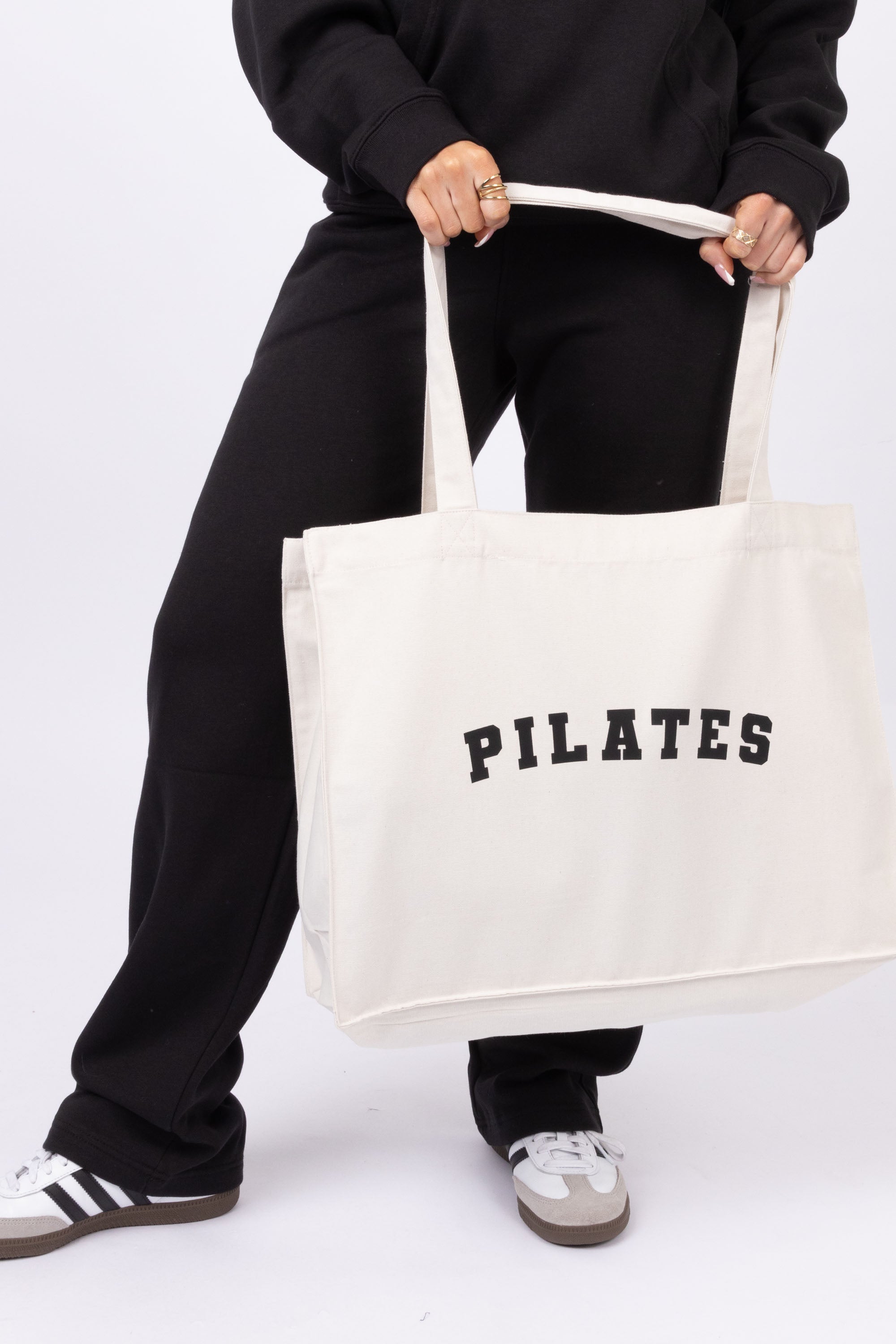 Pilates Printed Woven Shopping Tote Bag